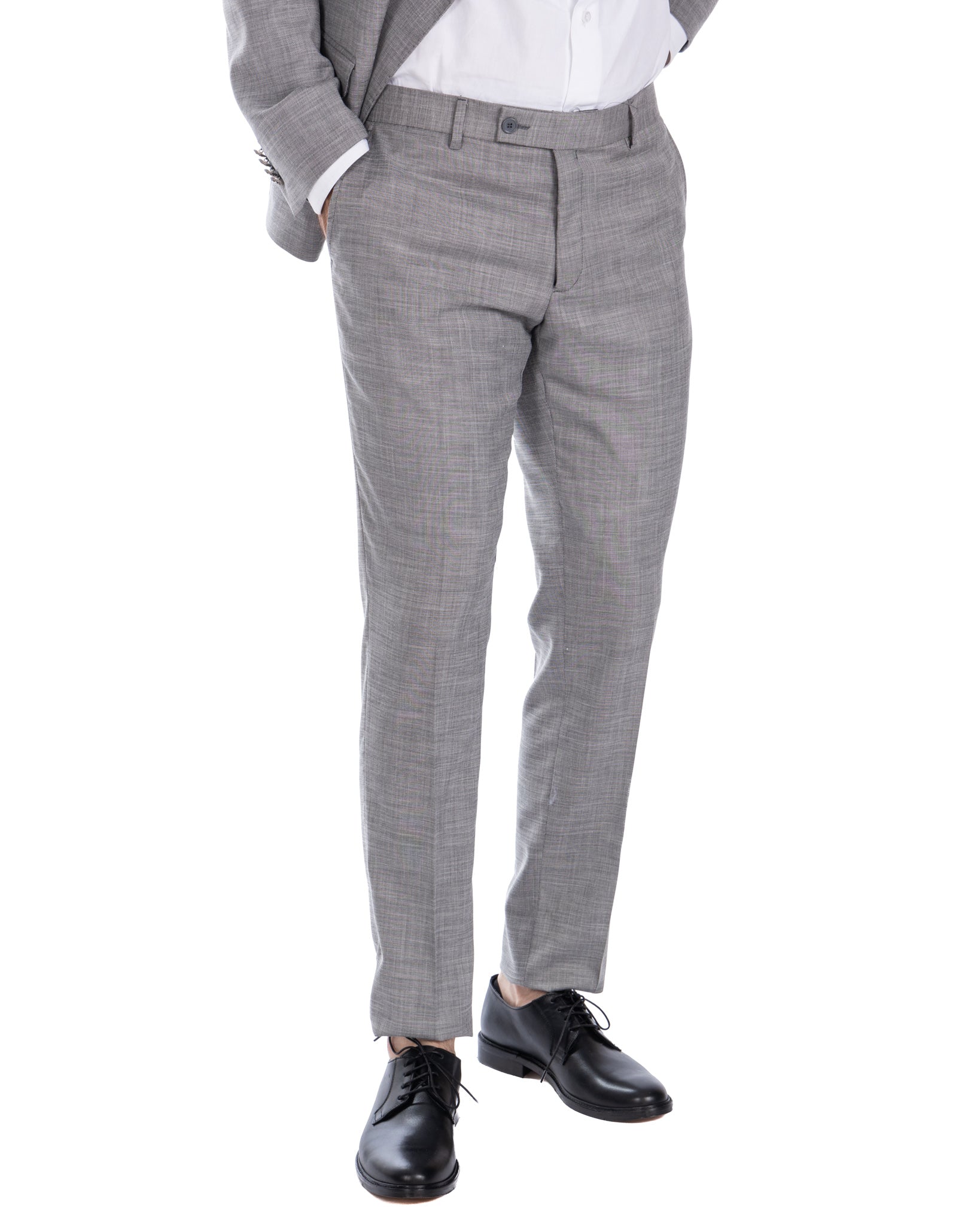 Thun - gray melange double-breasted suit