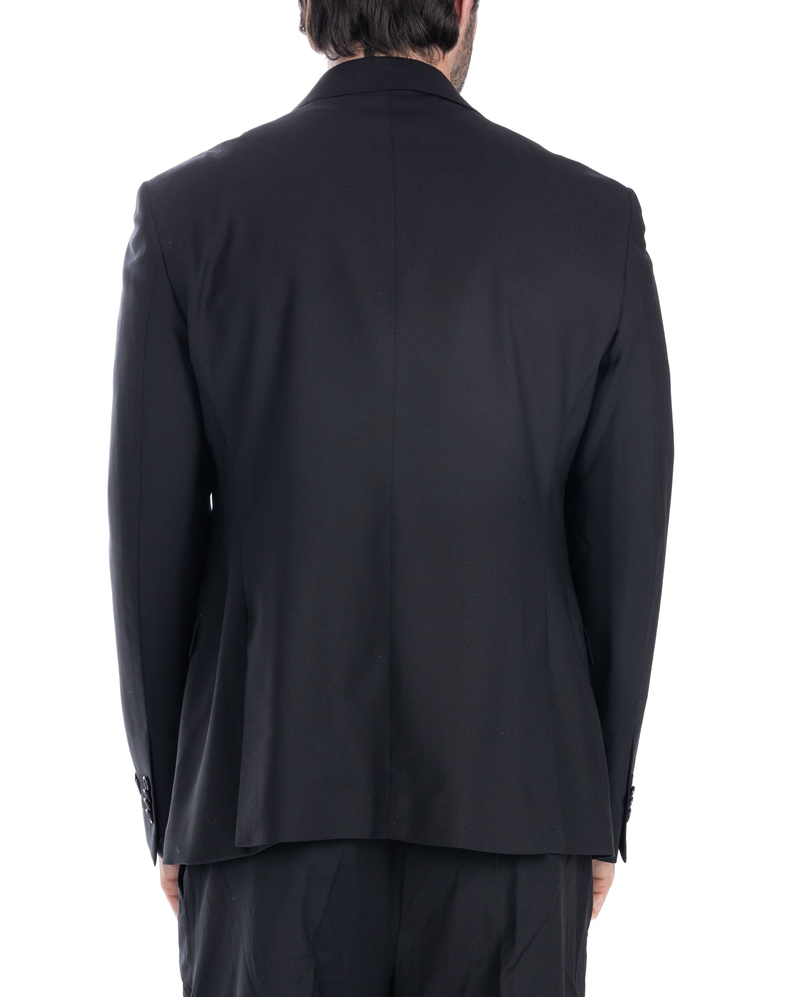 Brooklyn - giacca doppiopetto nera in lana
