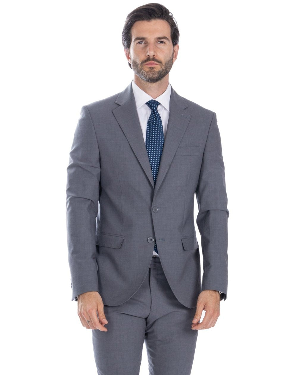 New york - gray wool single-breasted suit