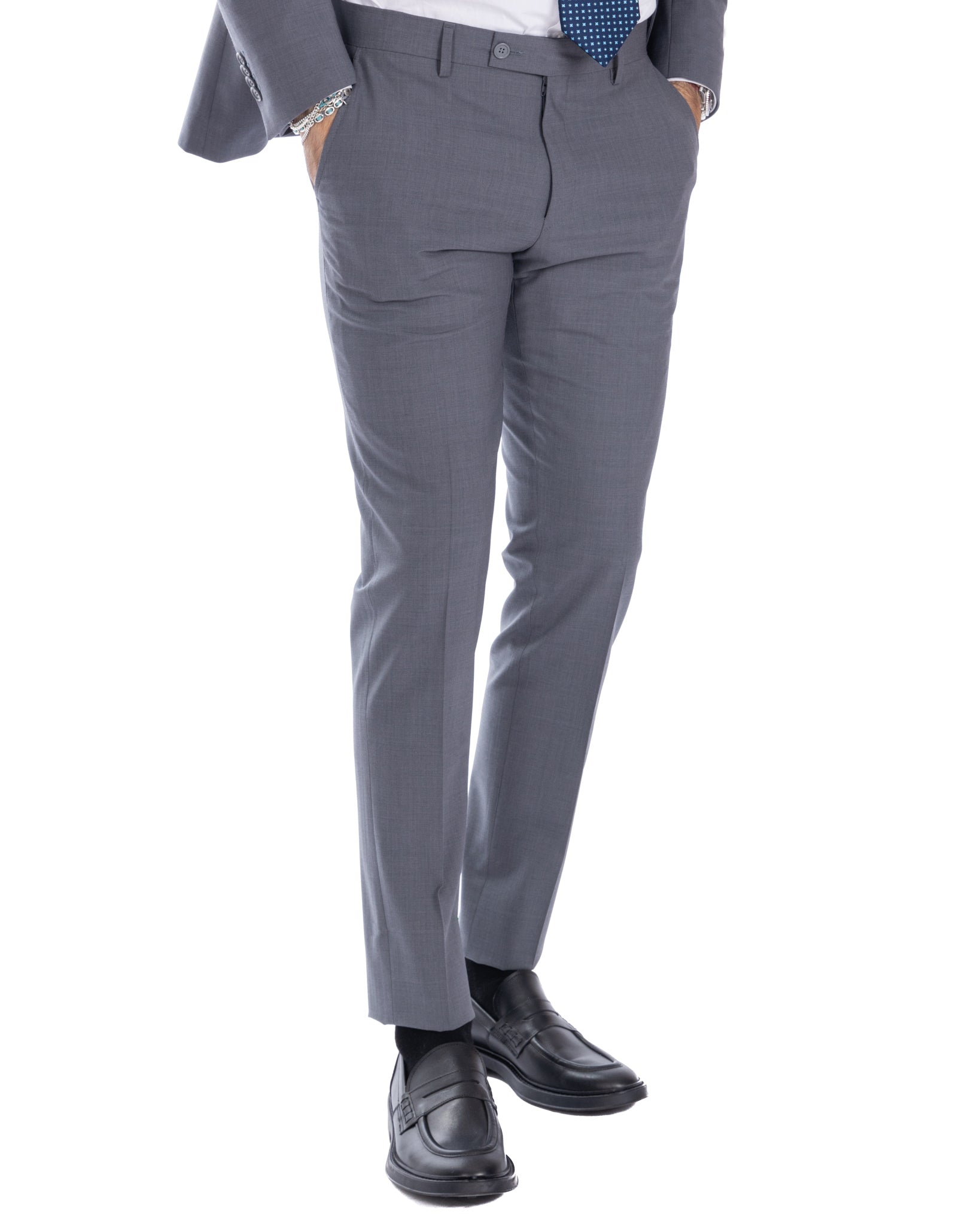 New york - gray wool single-breasted suit