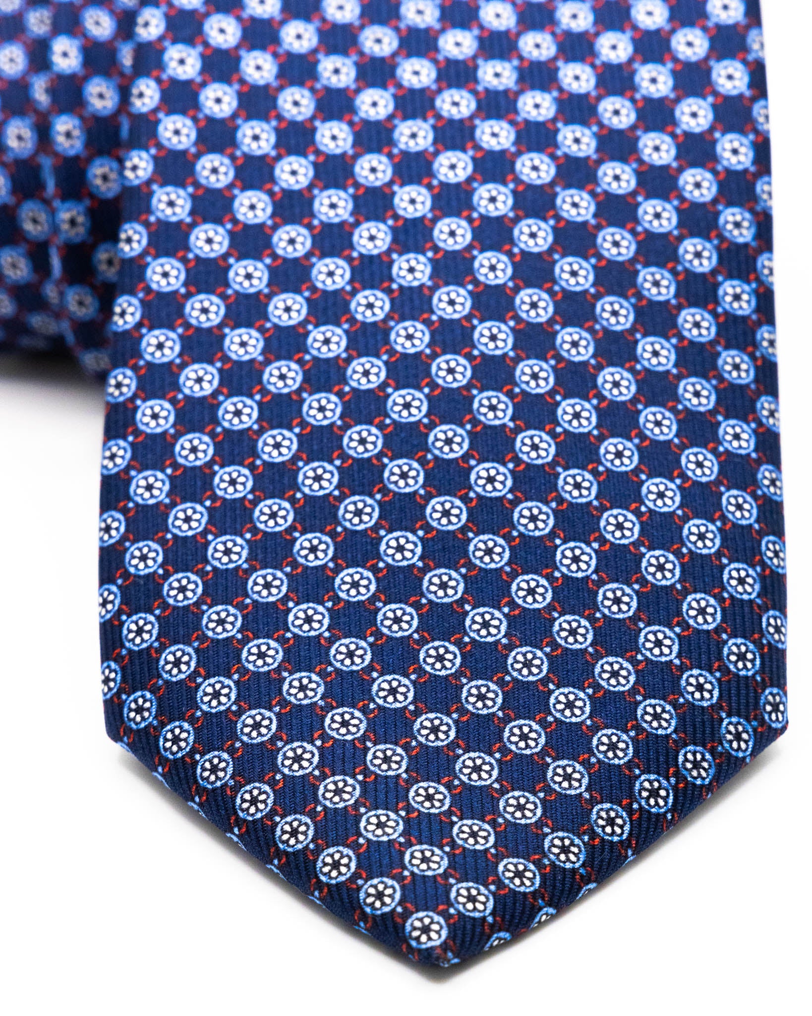 Tie - in blue woven silk