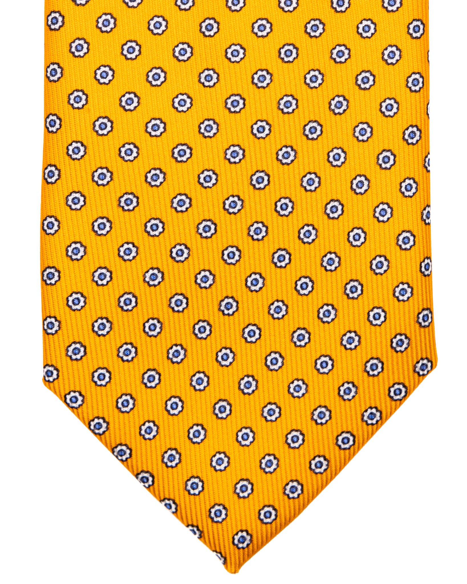 Cravatta - in seta twill arancione a fantasia fiori