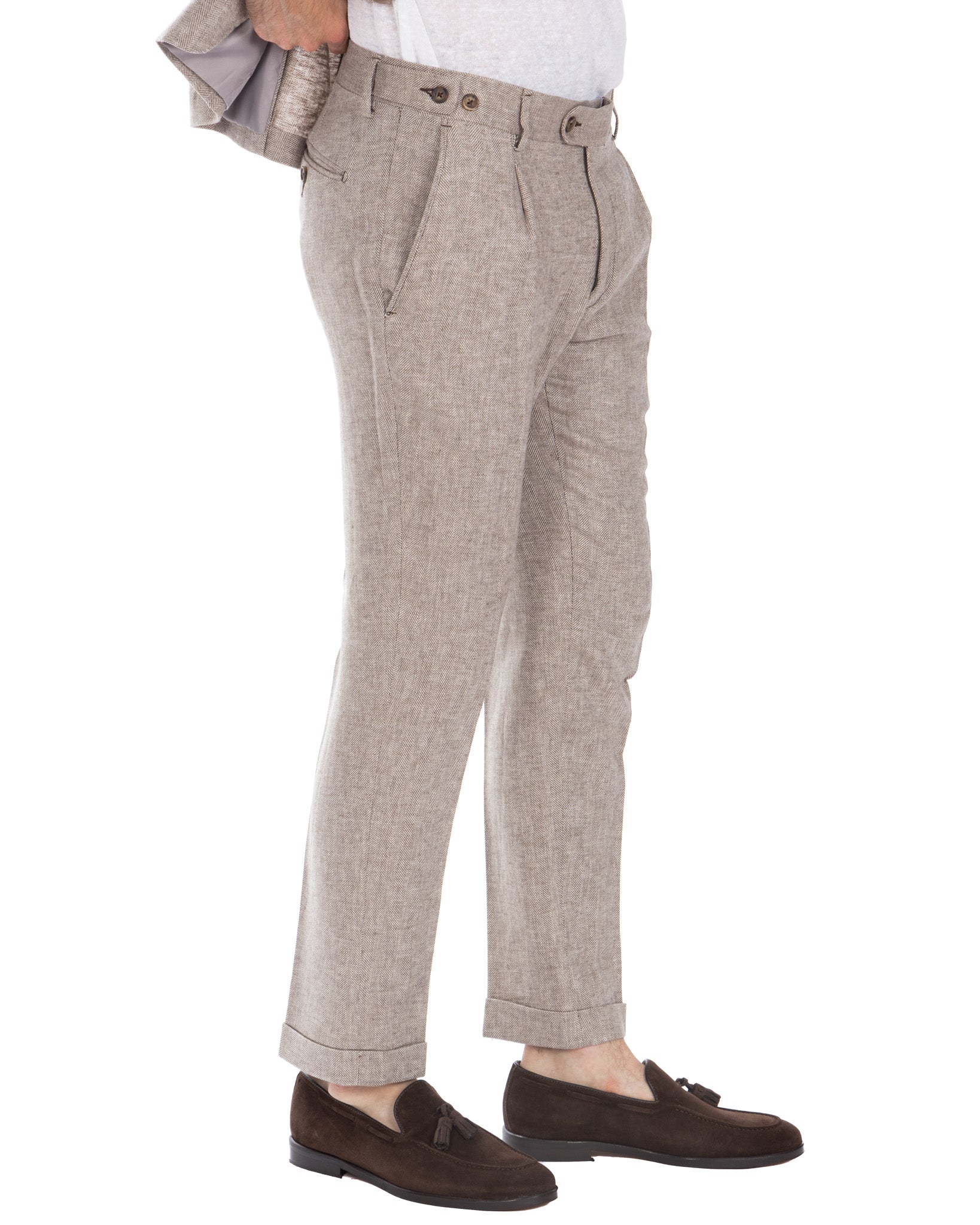 Moresco - herringbone mud trousers