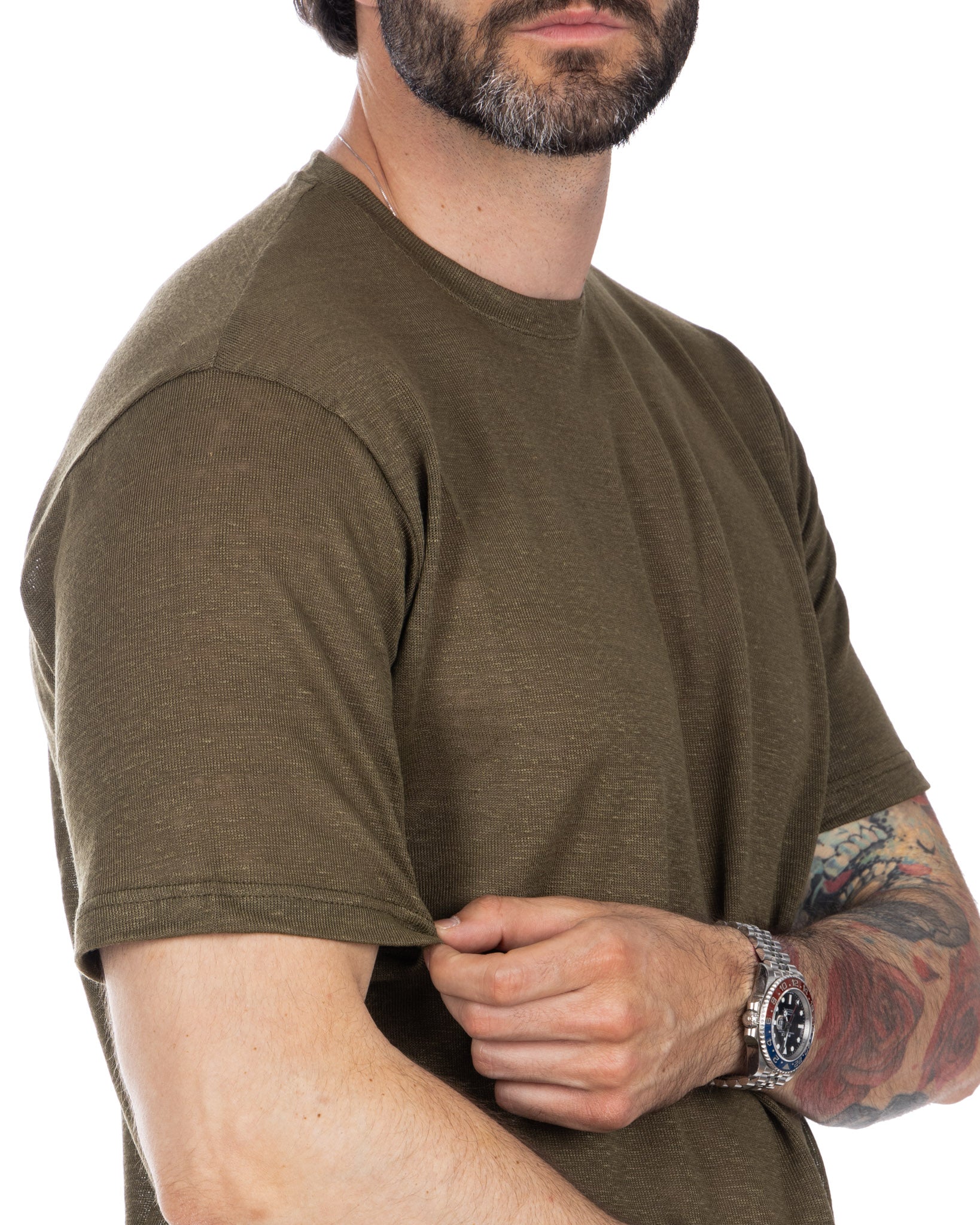 Hubert - t-shirt militaire en tricot de lin