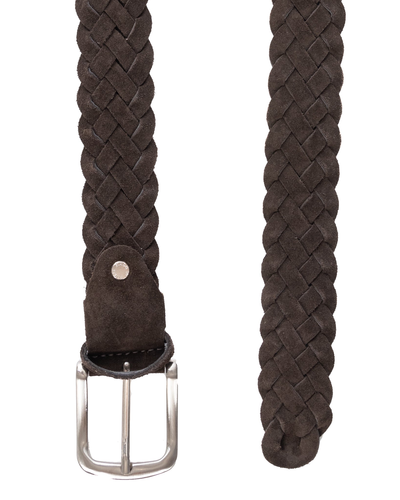 Chianti - dark brown suede belt with wide weave