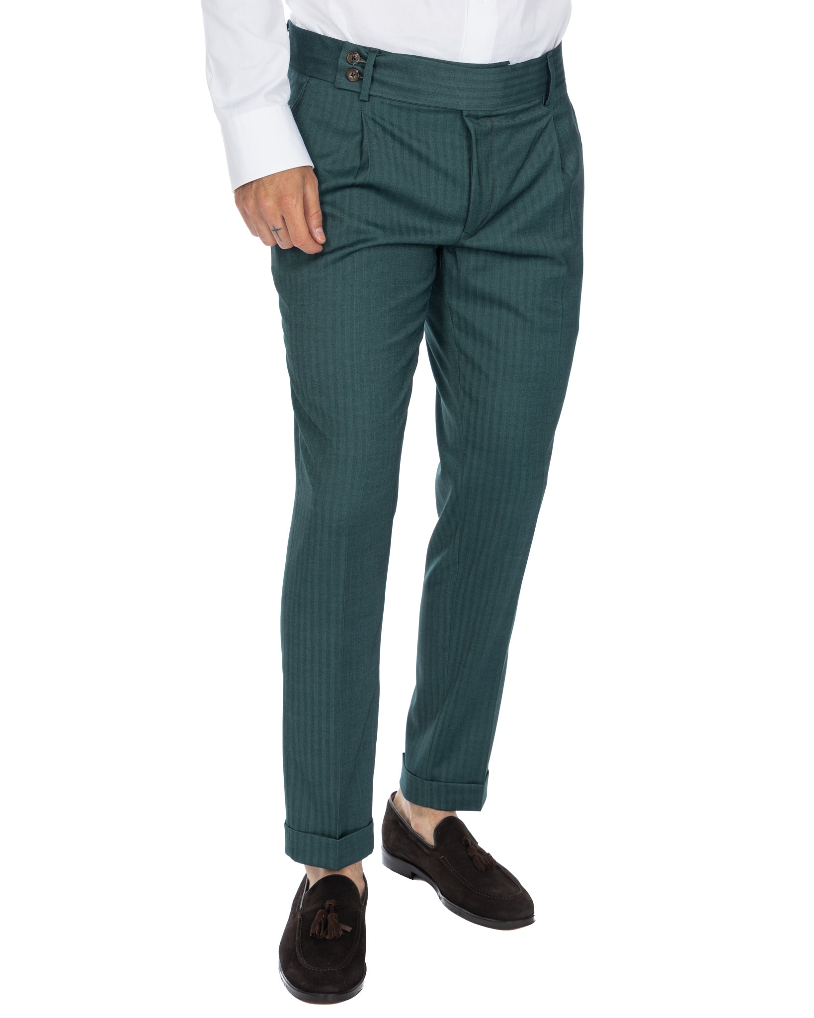 Colonia - green solaro high-waisted trousers