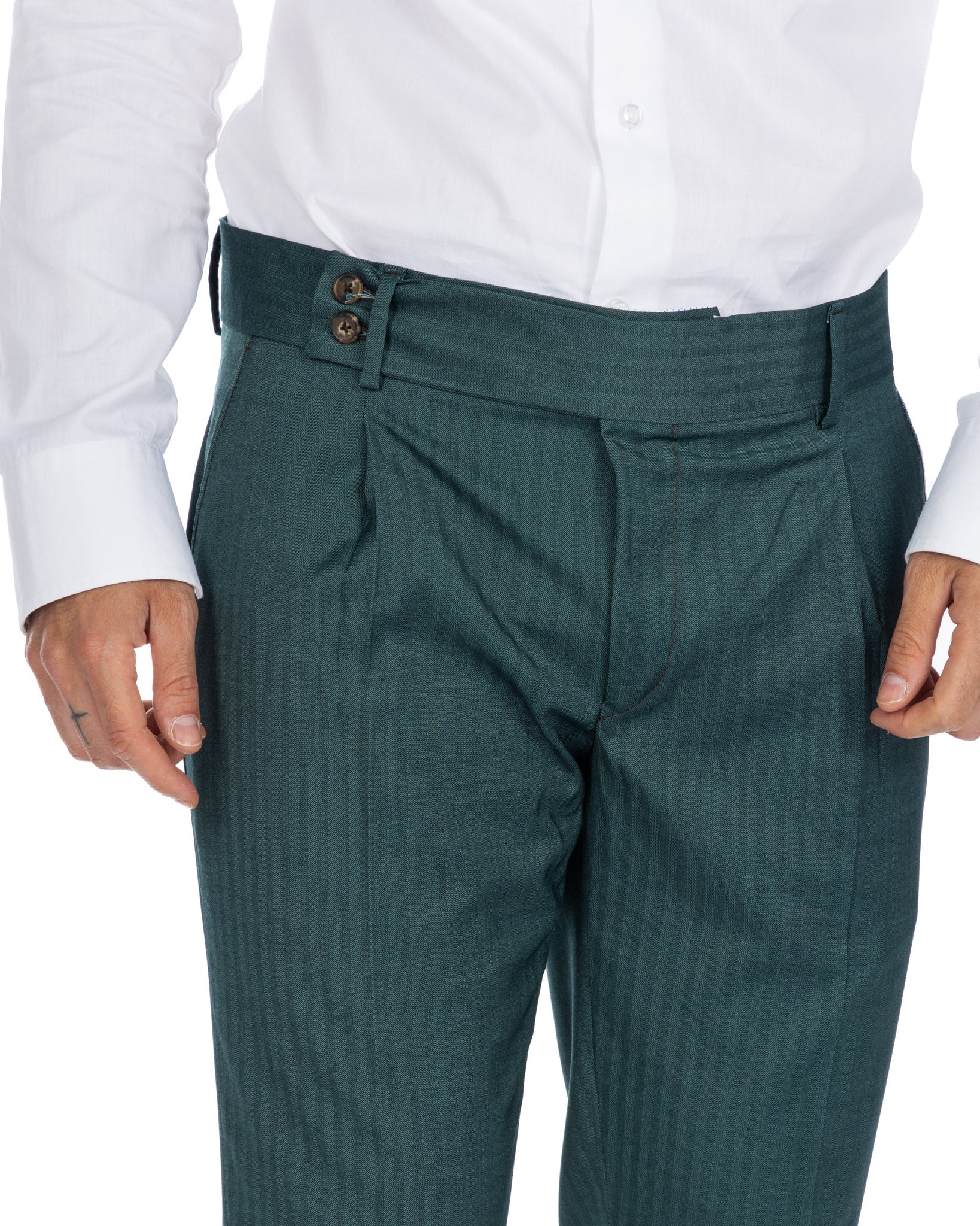 Colonia - pantalon taille haute solaro vert