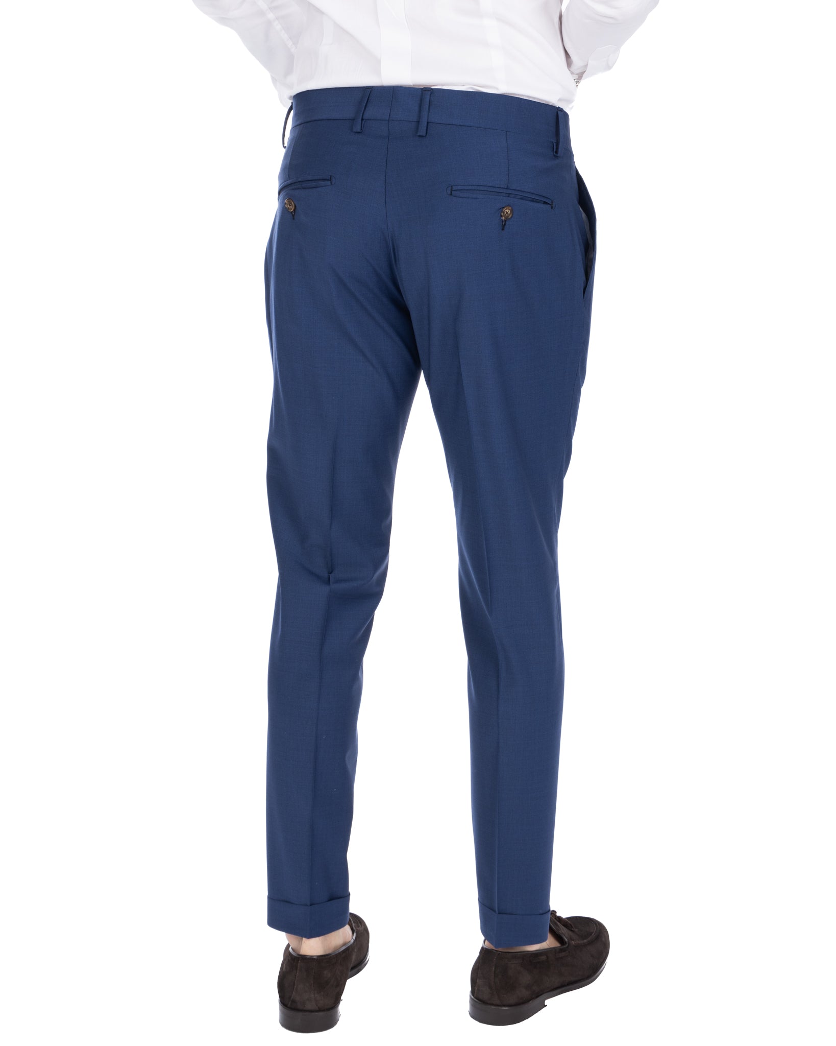 Queens - pantalon en laine bleu