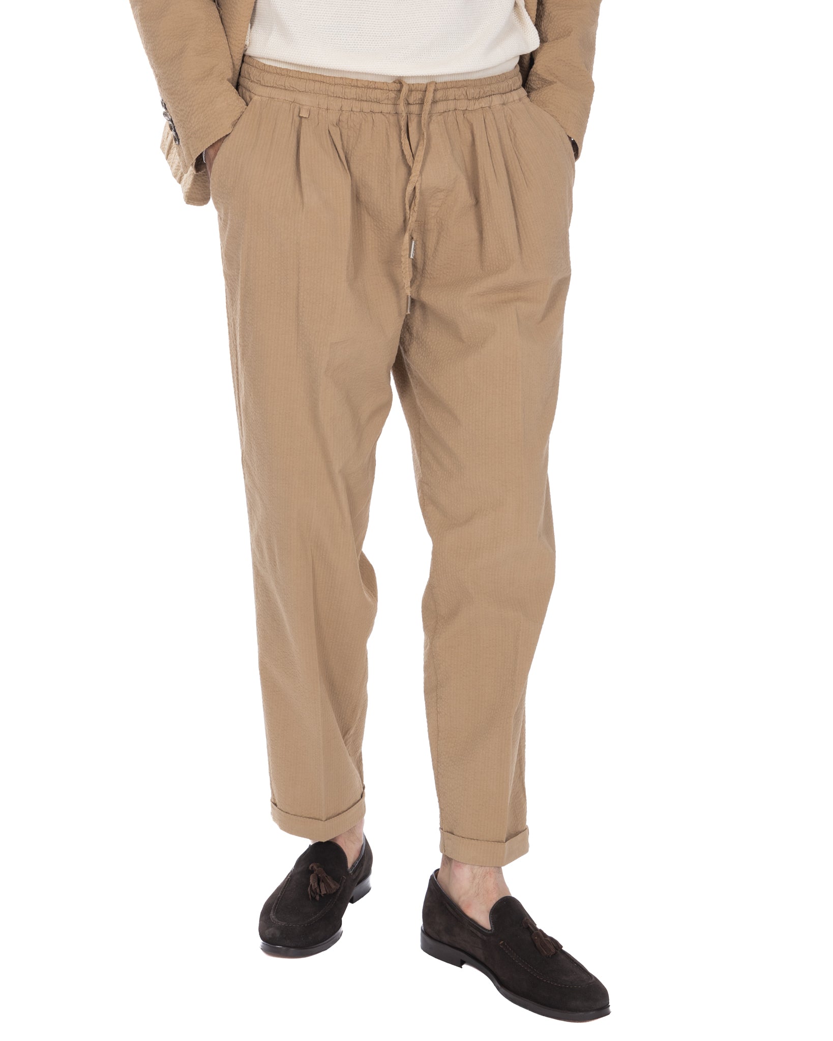 Liam - pantalon gaufré camel