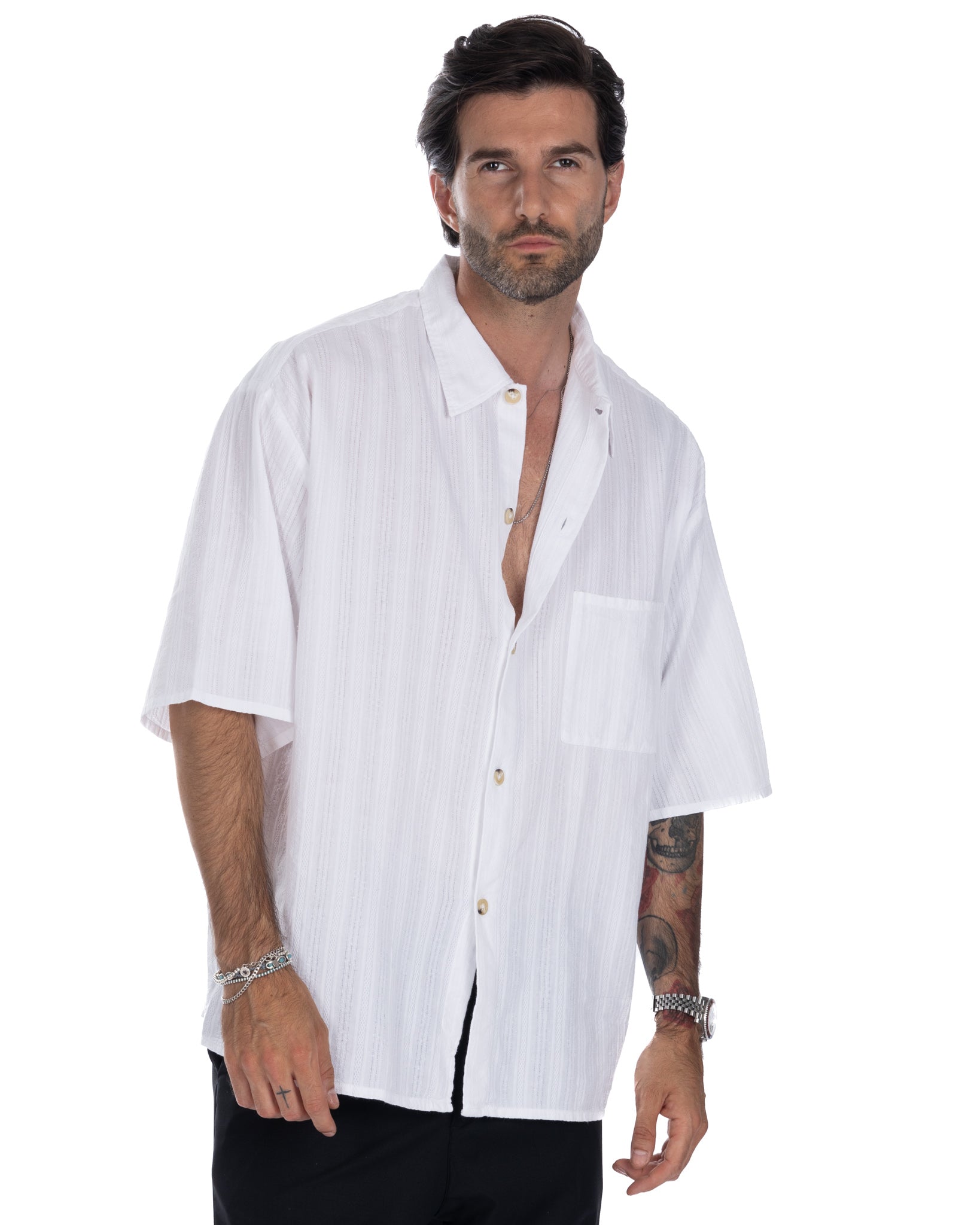 Martinique - white oversized lace shirt