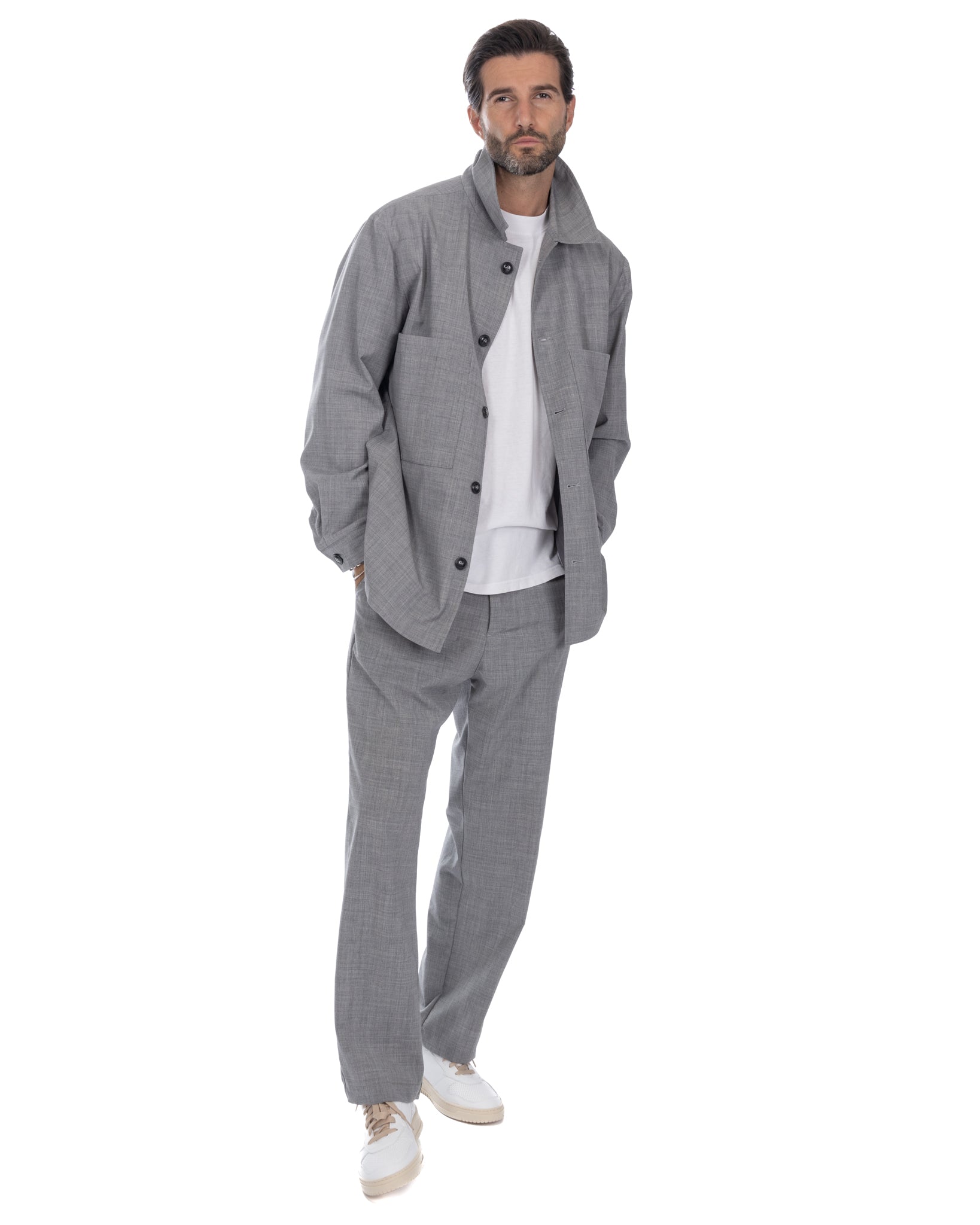 Donald - gray wool blend oversized jacket