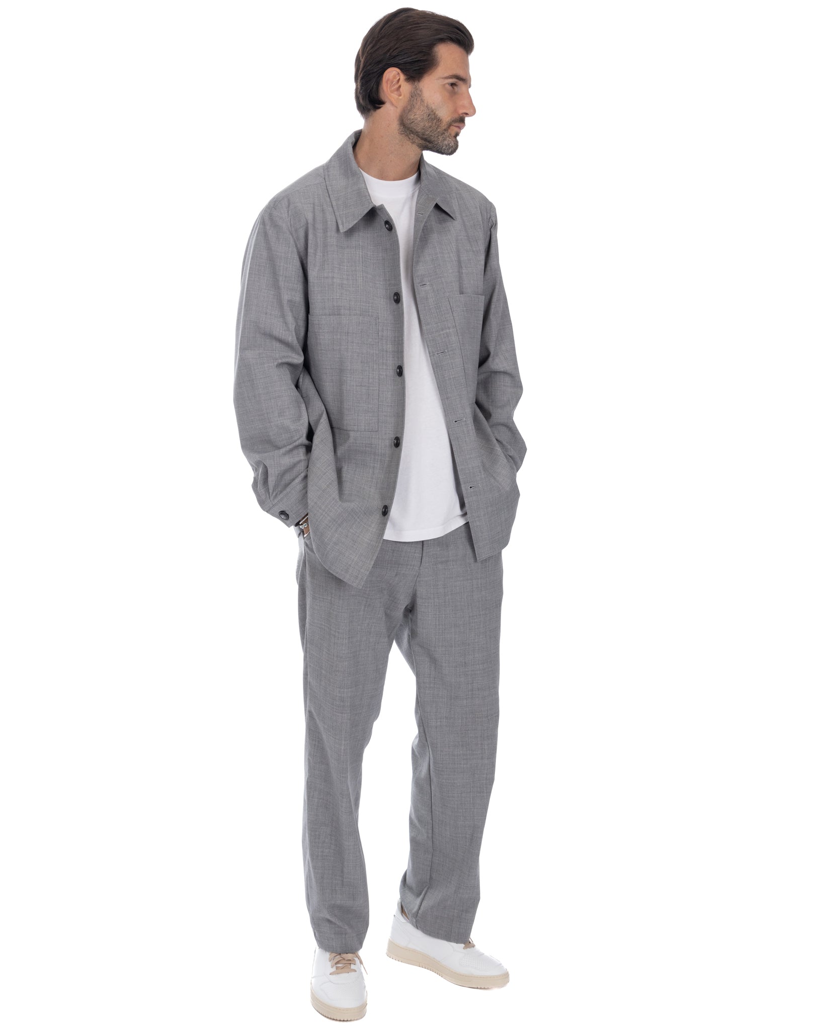 Donald - gray wool blend oversized jacket