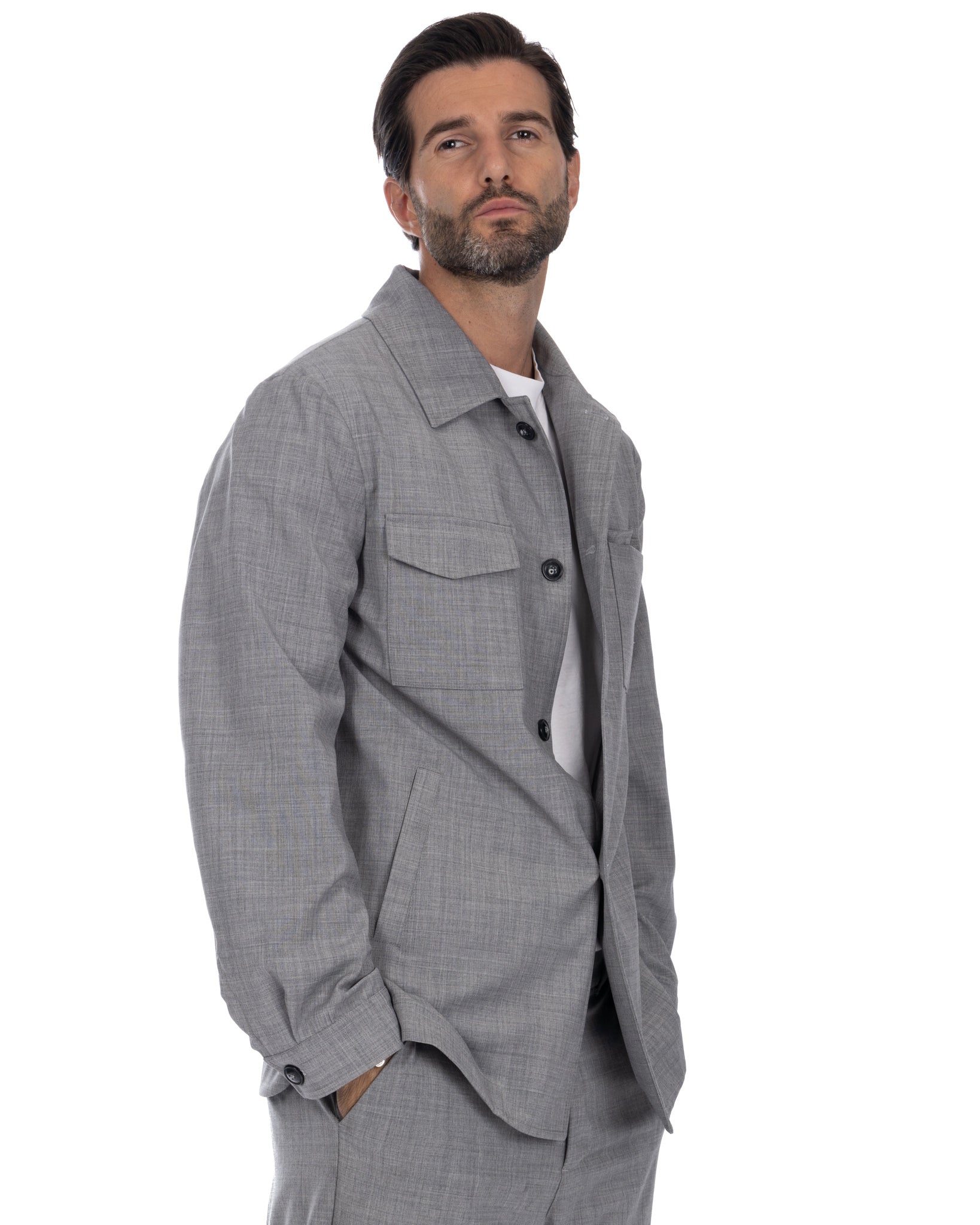 Steven - gray wool blend jacket