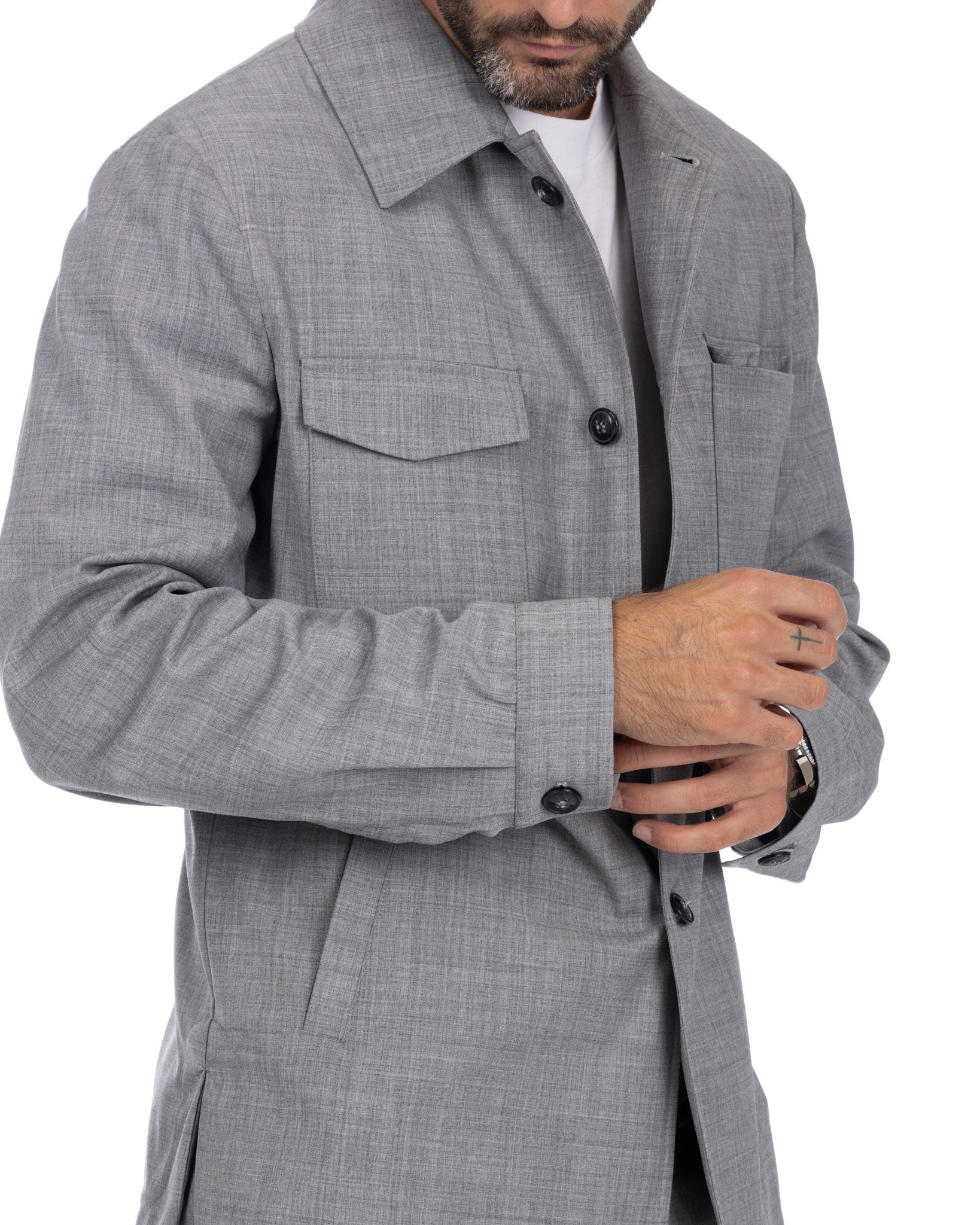 Steven - gray wool blend jacket