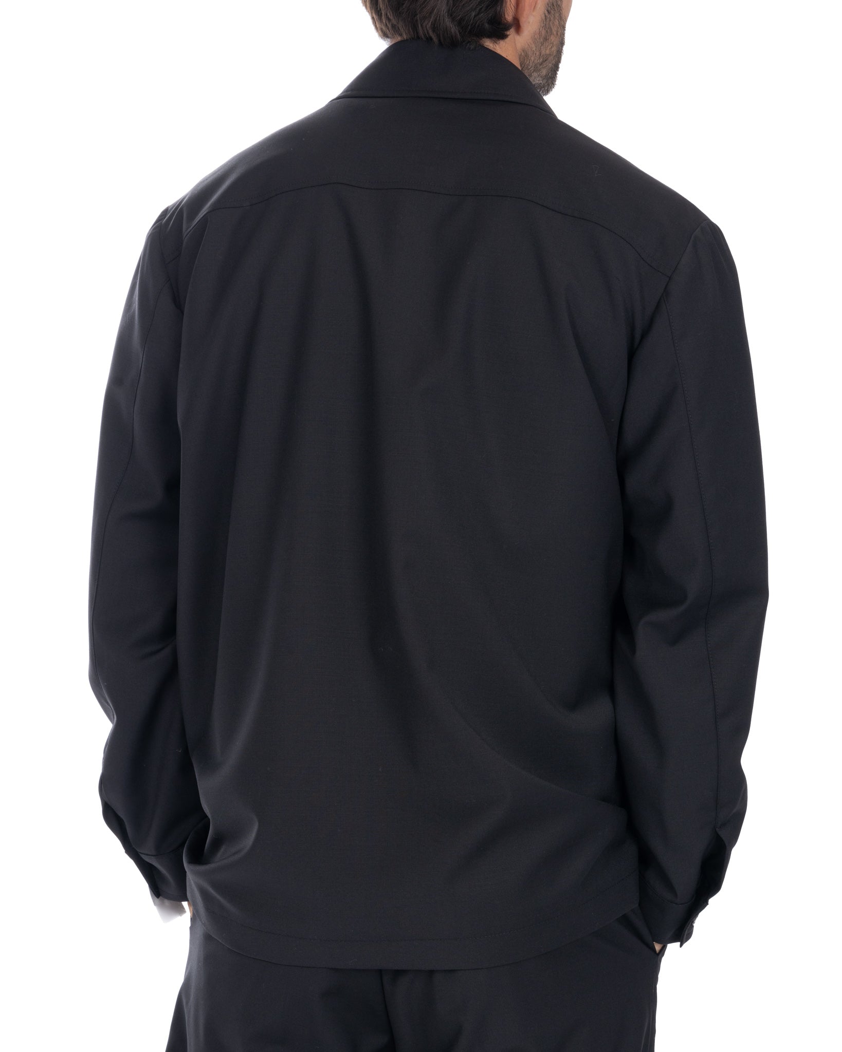 Donald - oversized black wool blend jacket