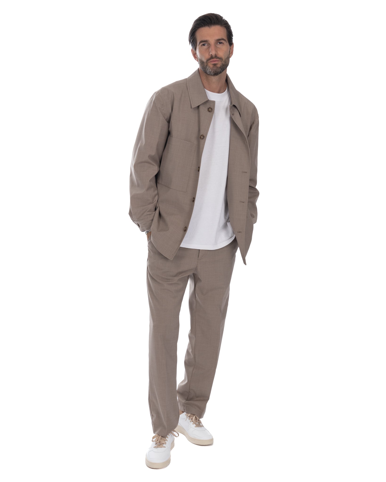 Donald - camel oversized jacket in wool blend