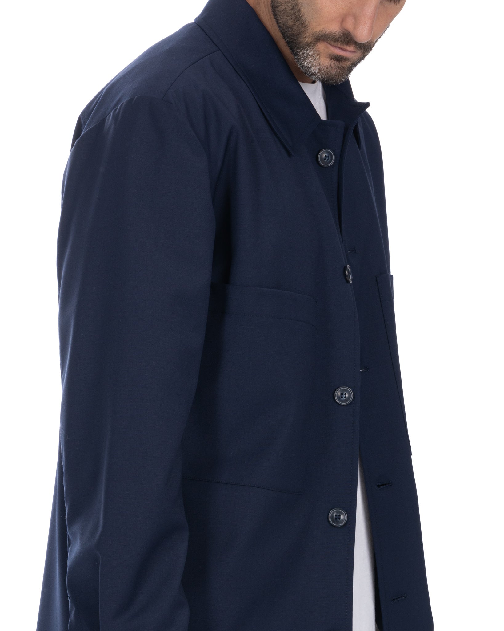 Donald - blue oversized jacket in wool blend