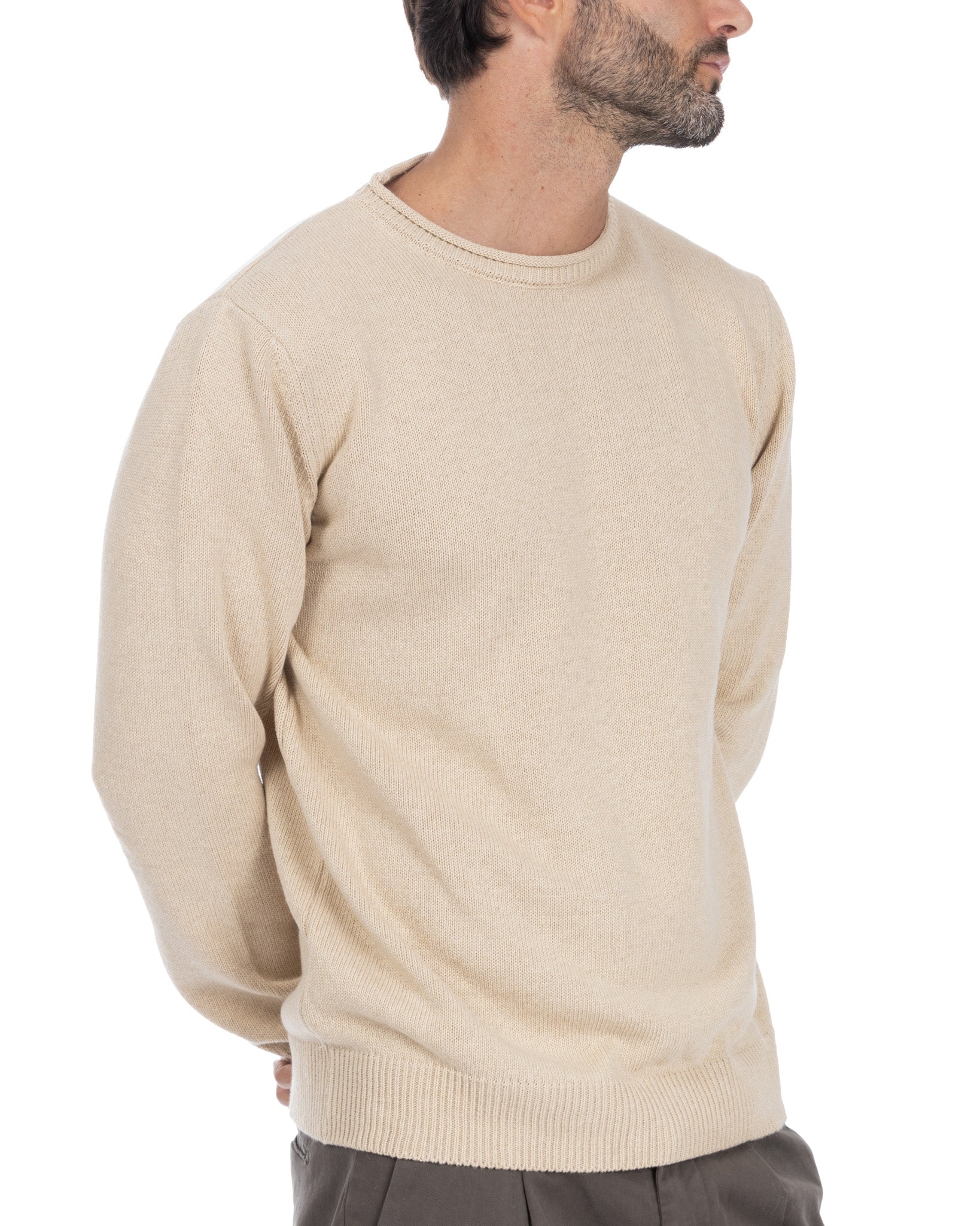 Adak - maglione girocollo beige