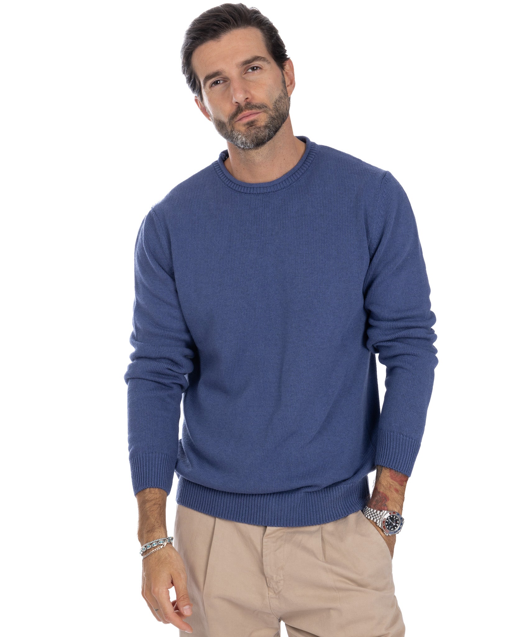 Adak - light blue crew neck sweater