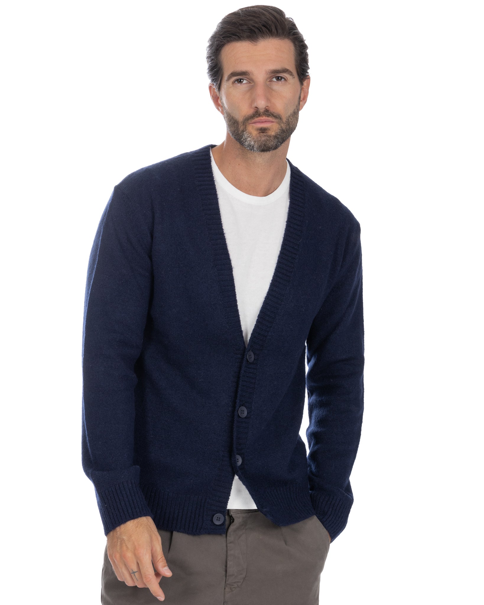 Ryan - cardigan bleu à épaules tombantes