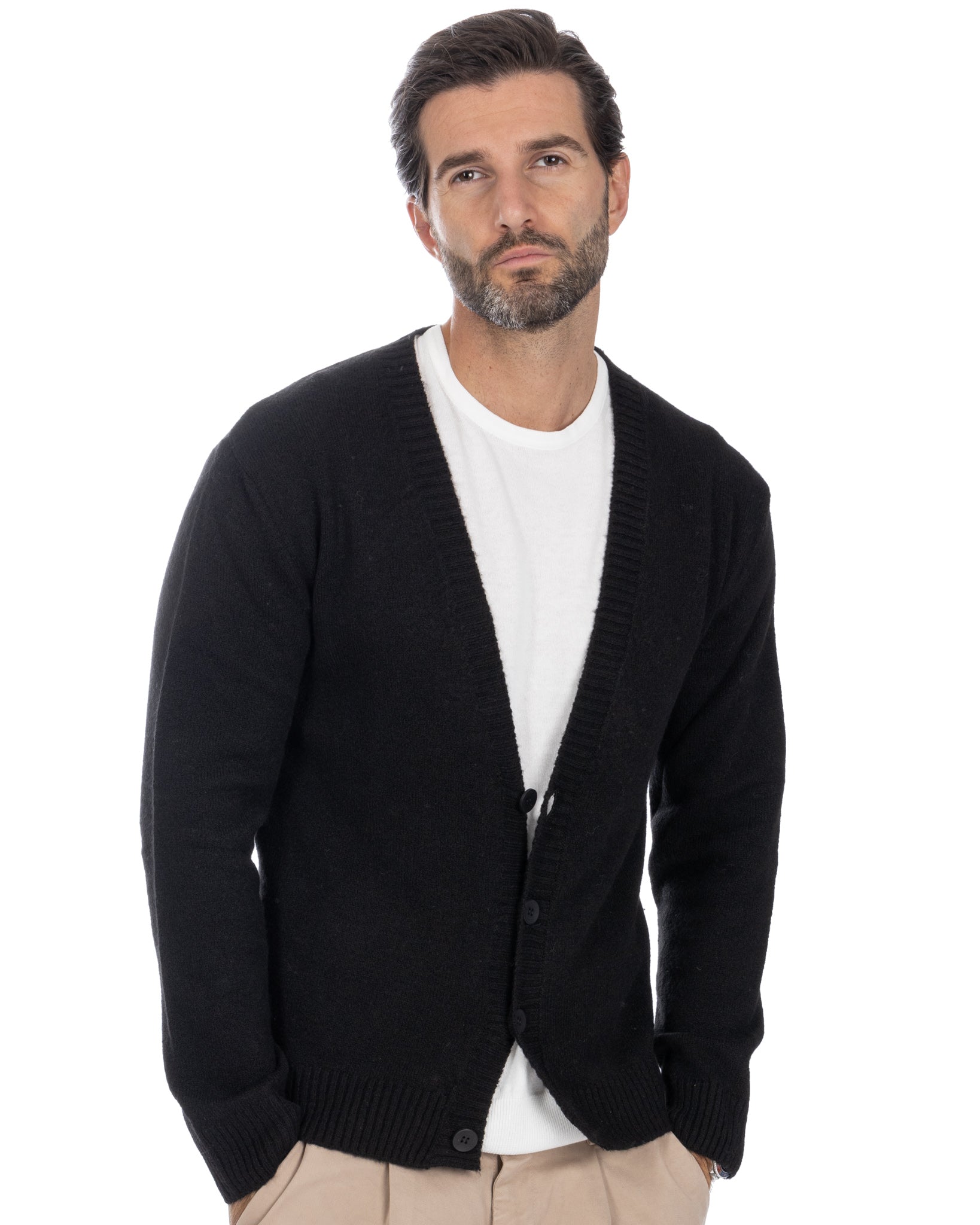 Ryan - cardigan spalla scesa nero