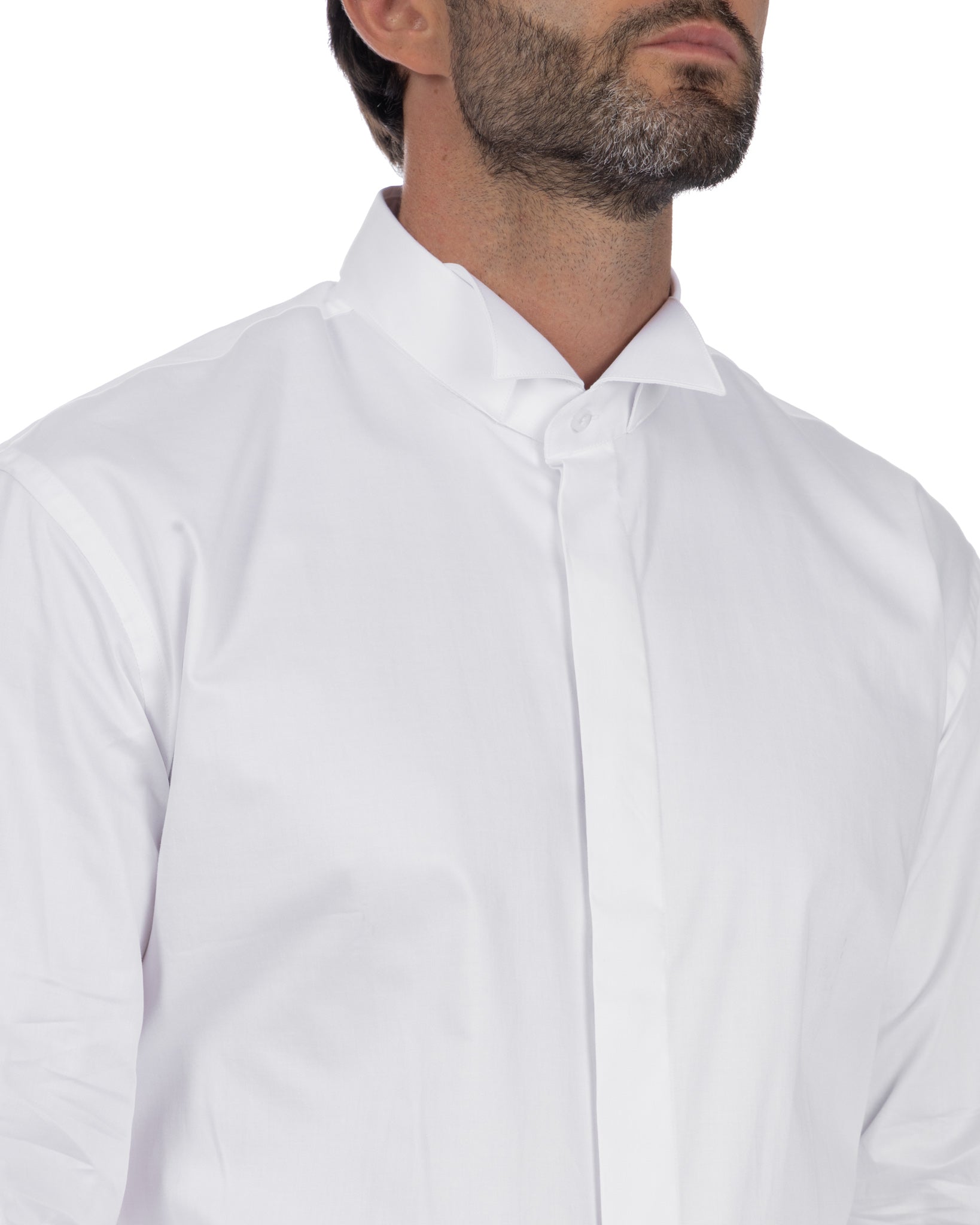 Shirt - basic white diplomatic in cotton