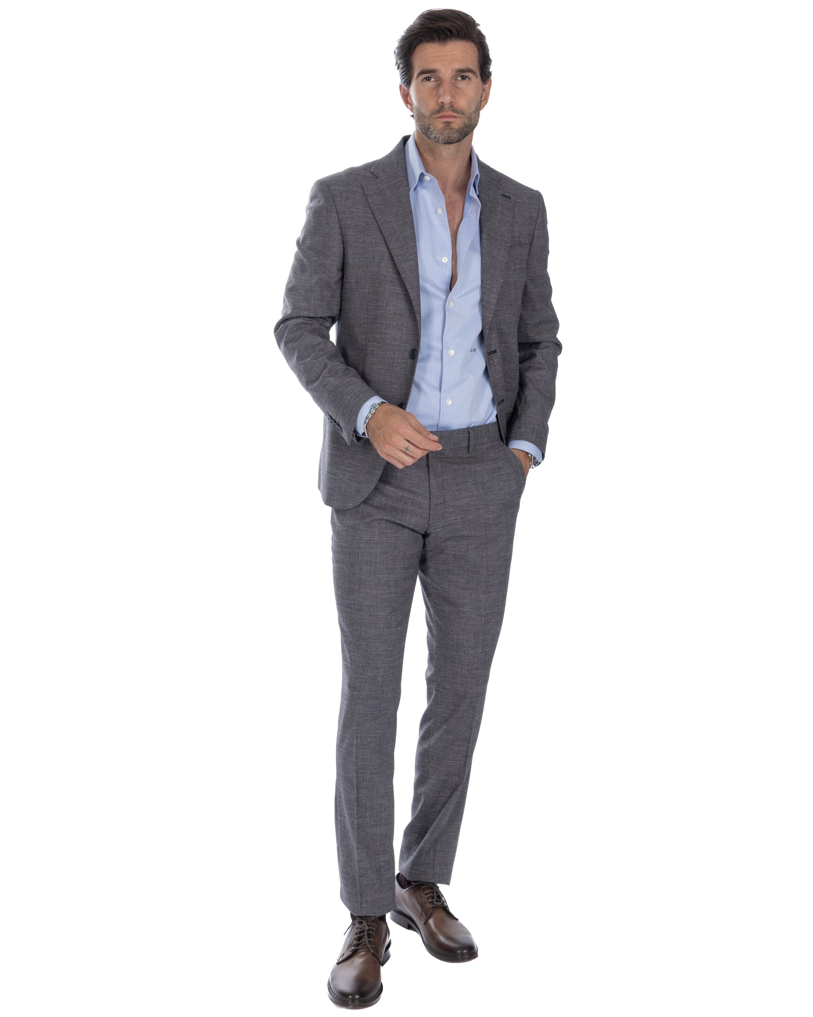 Sydney - gray grisaille single-breasted suit