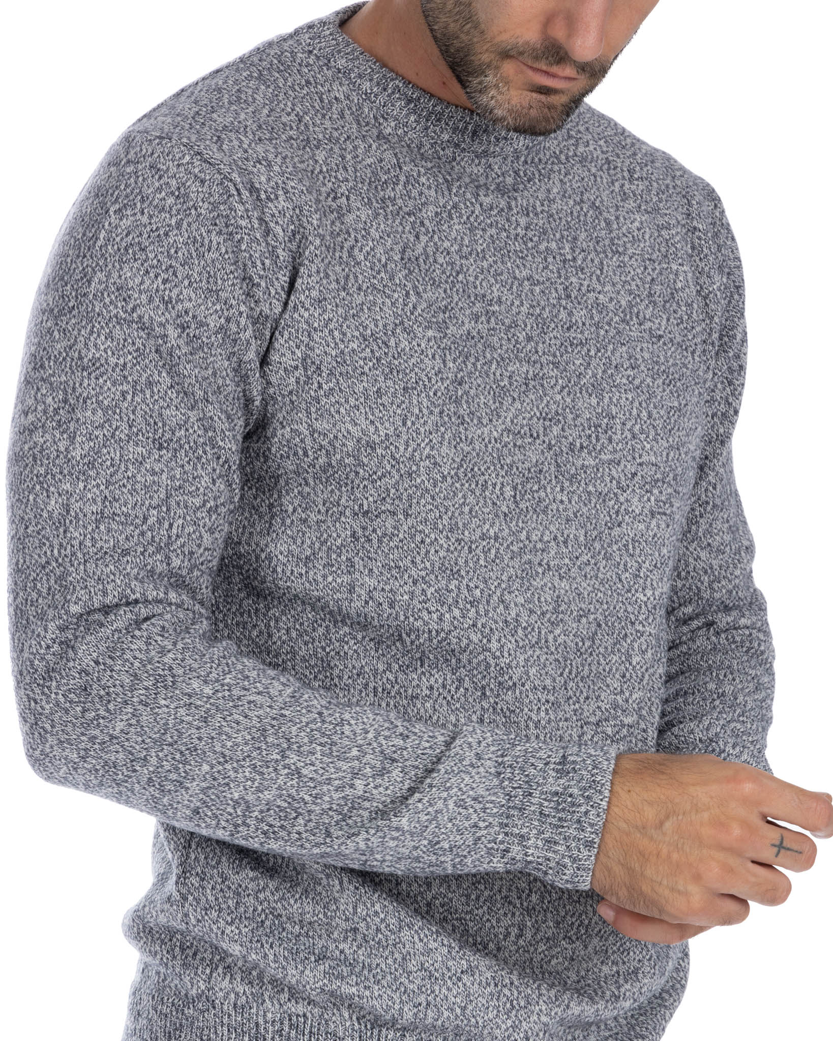 Willie - gray bouclé crew neck sweater