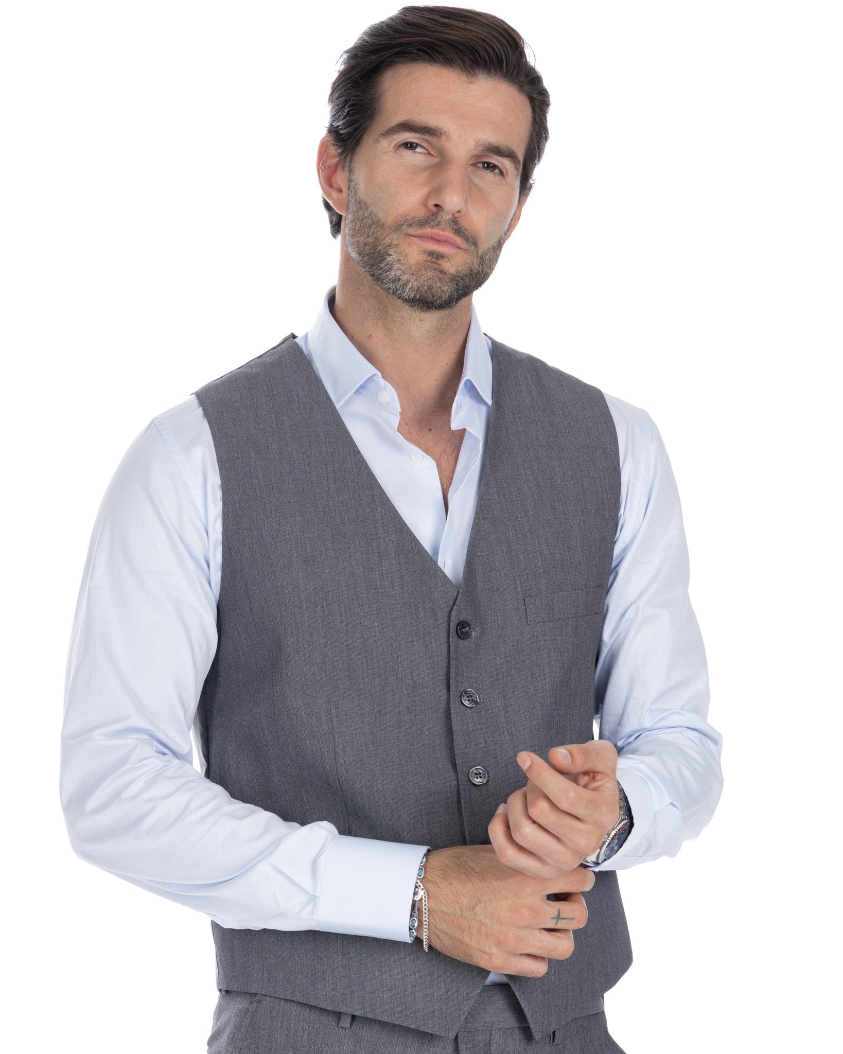 Dresden - gray single-breasted waistcoat