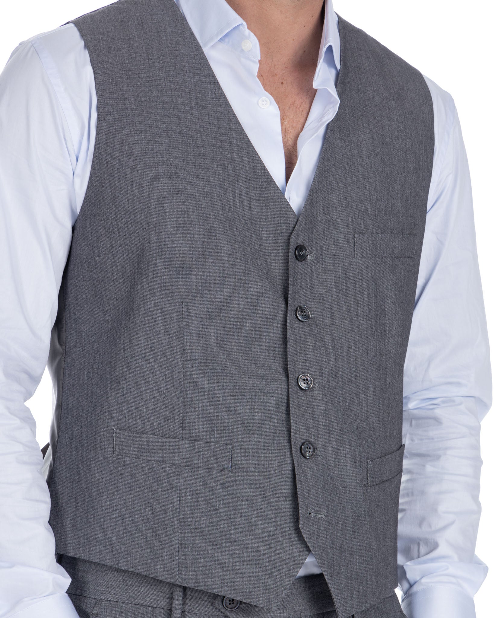 Dresden - gray single-breasted waistcoat