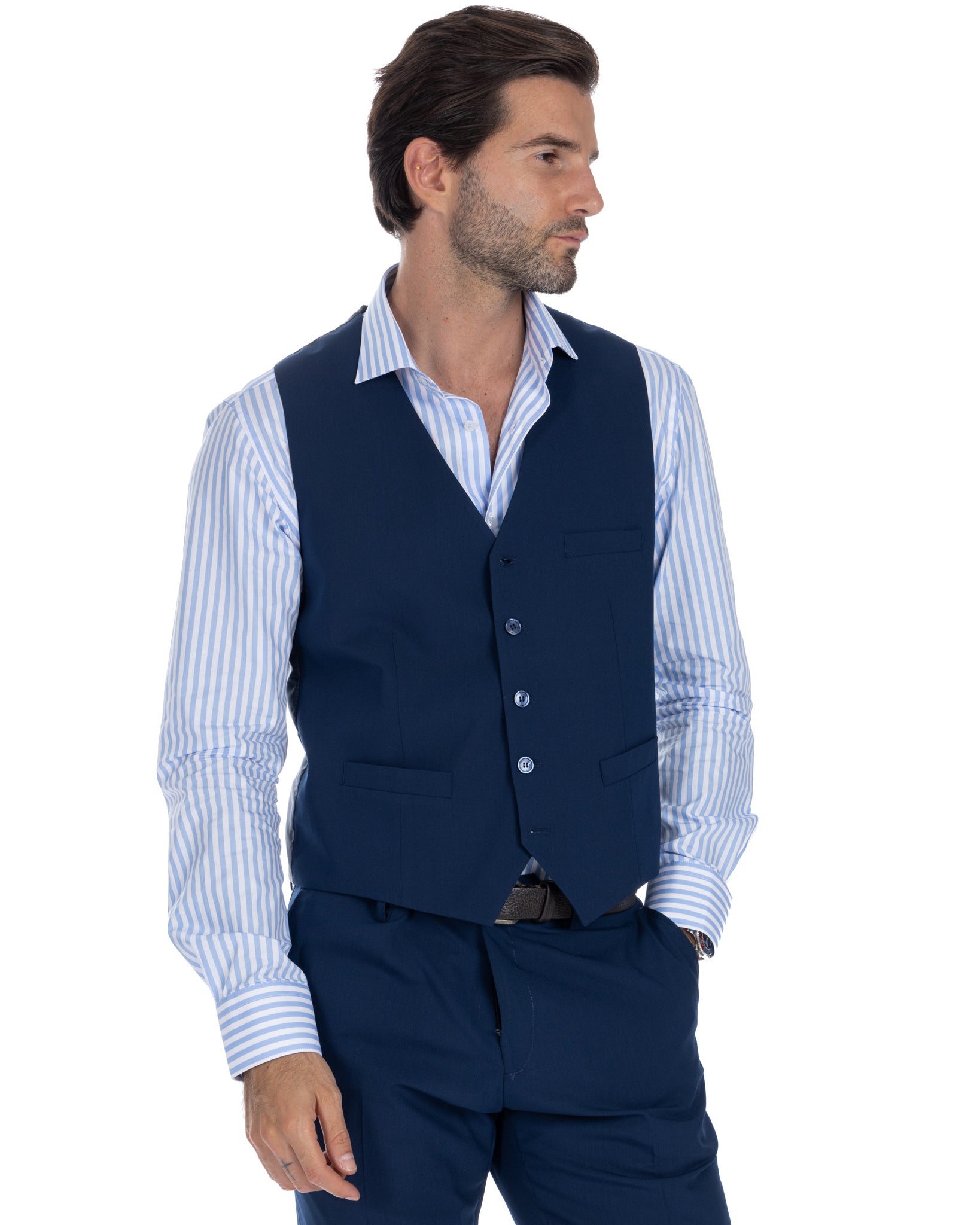 Dresden - blue single-breasted waistcoat