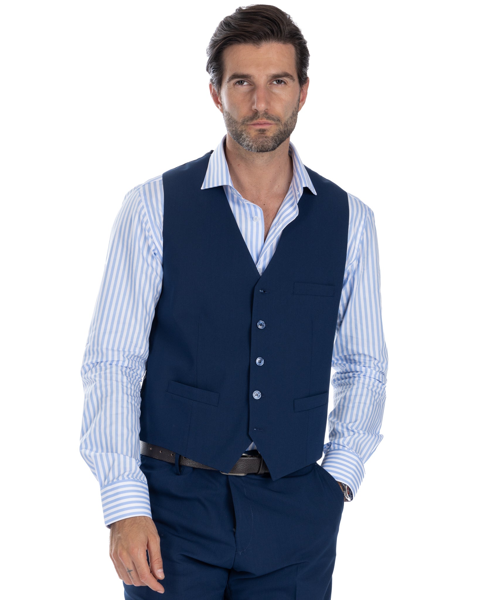 Dresden - blue single-breasted waistcoat