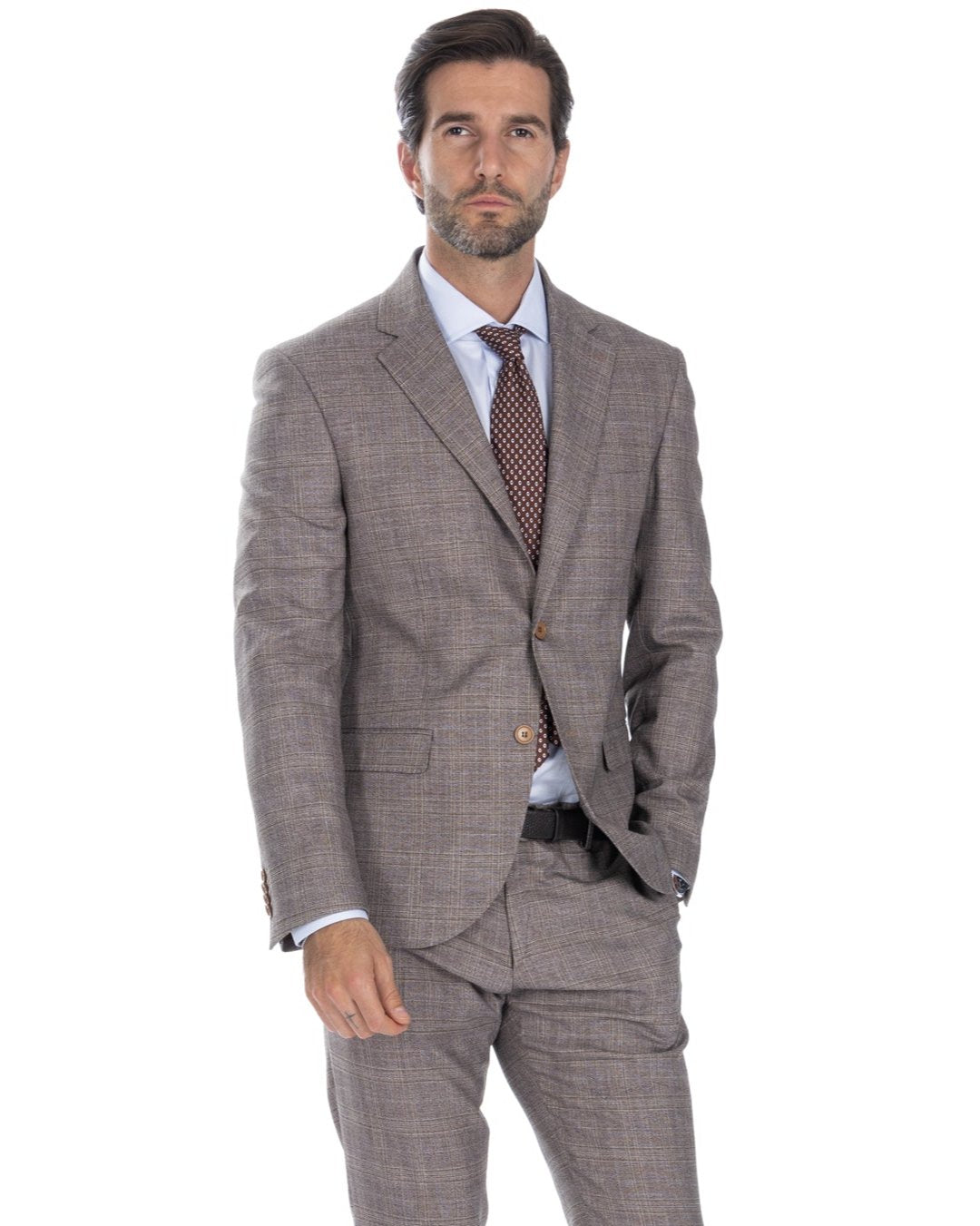 Hanoi - beige square single-breasted suit