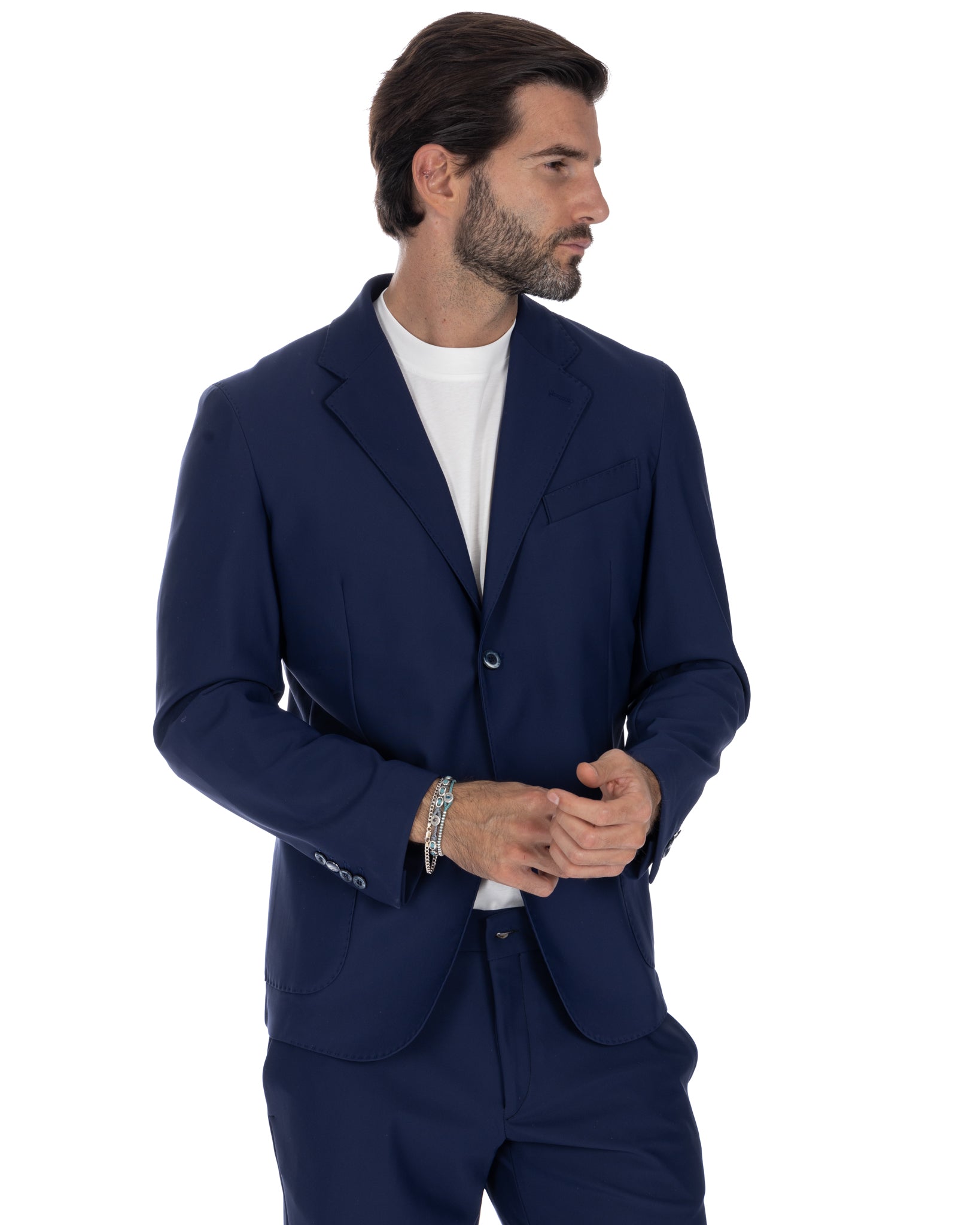 Eric - veste technique bleue à simple boutonnage