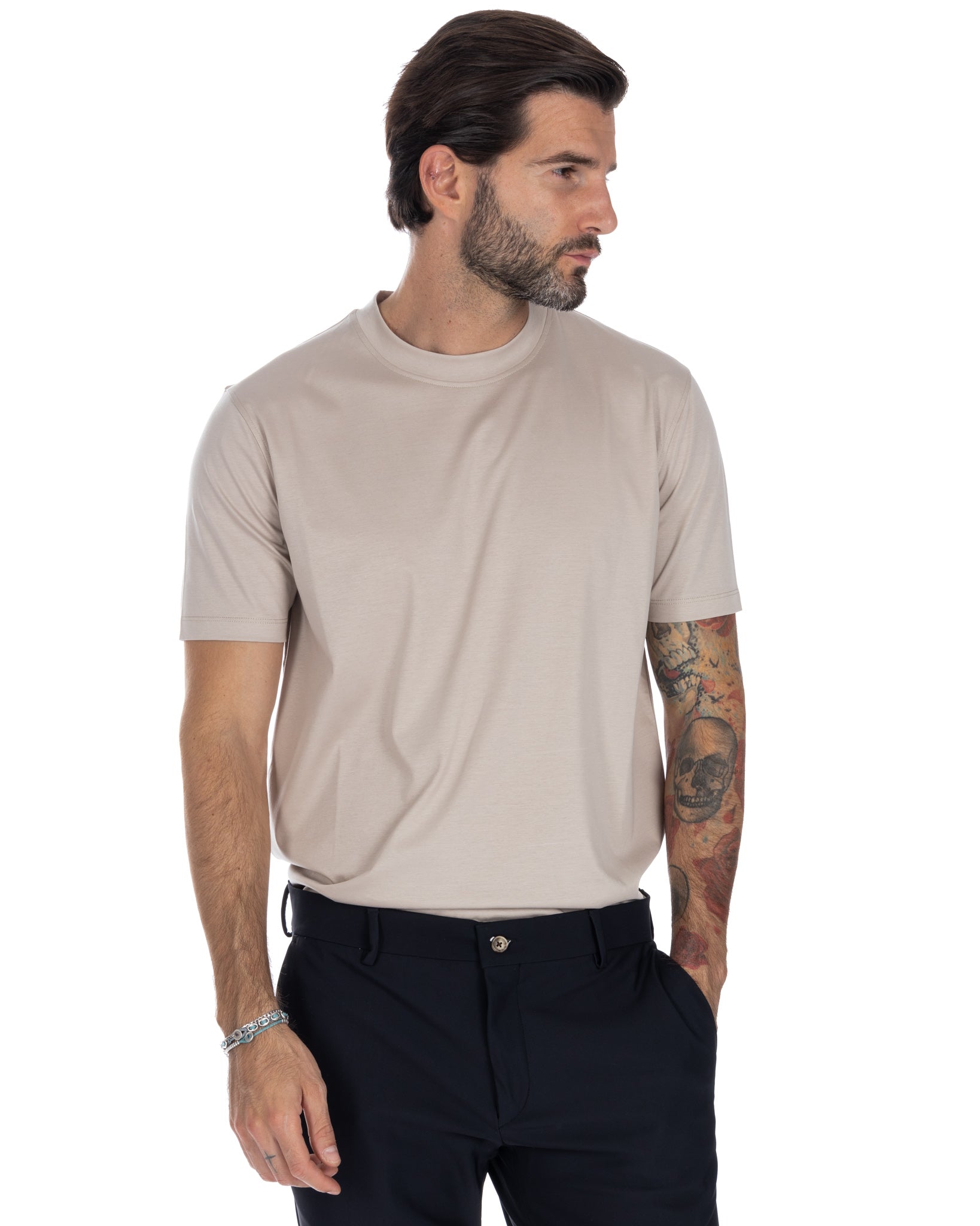 Delf - t-shirt beige in cotone