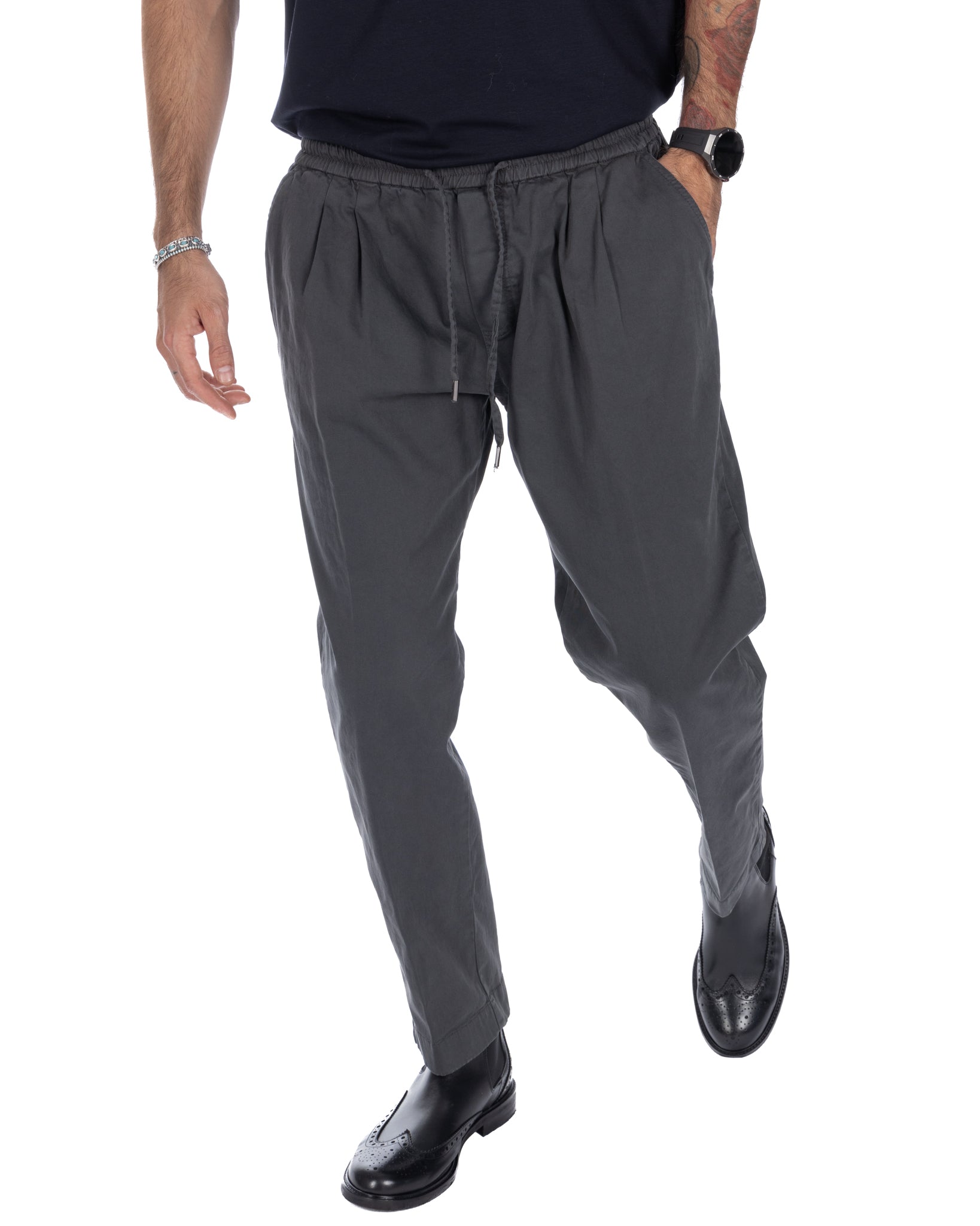 Axel - gray cotton trousers