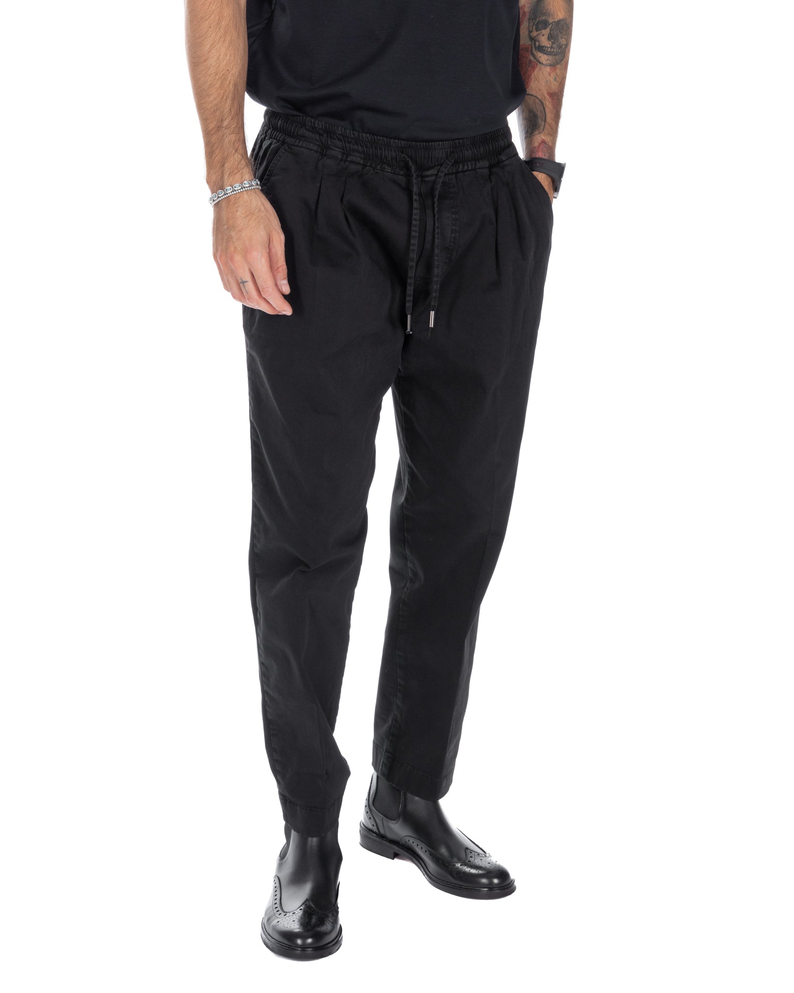 Axel - pantalon en coton noir