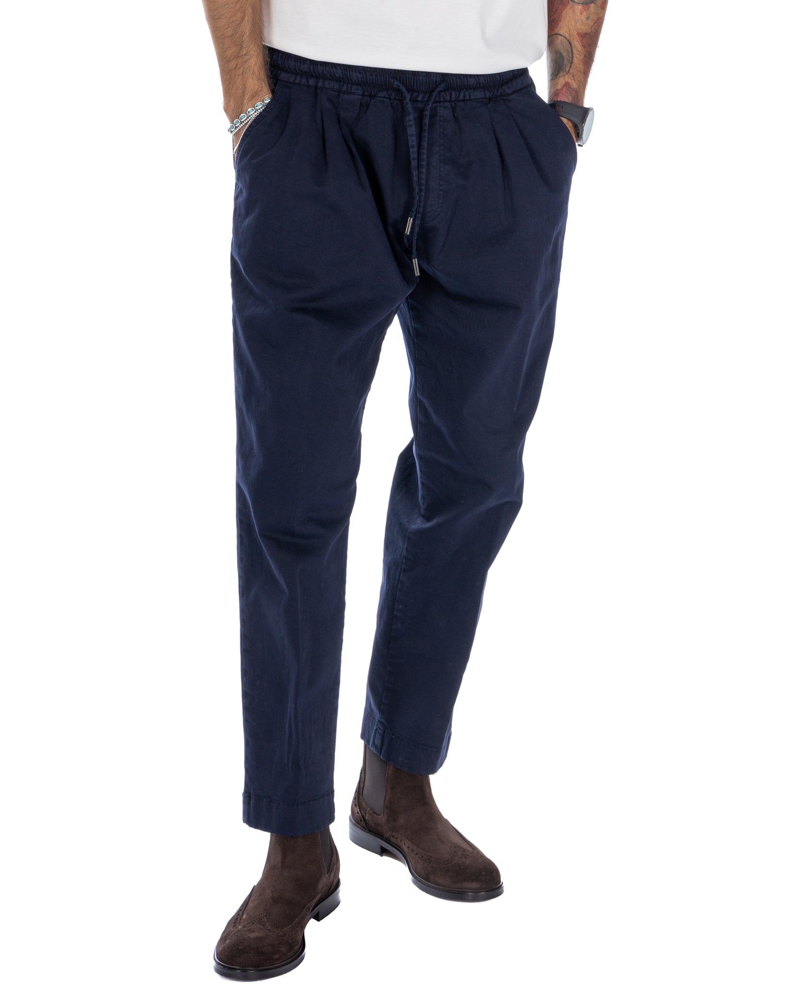 Axel - pantalon en coton bleu