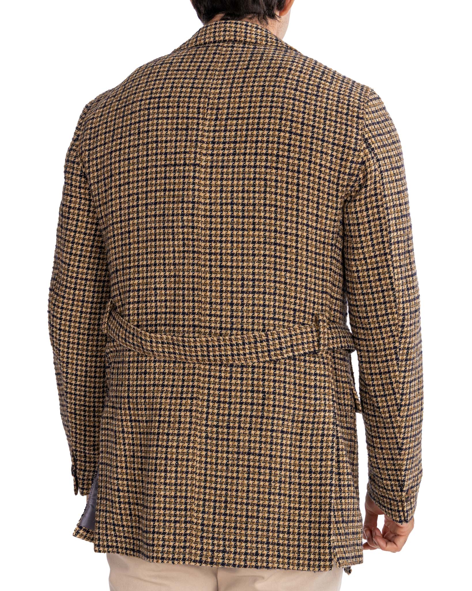 Augustin - mustard houndstooth safari jacket in wool