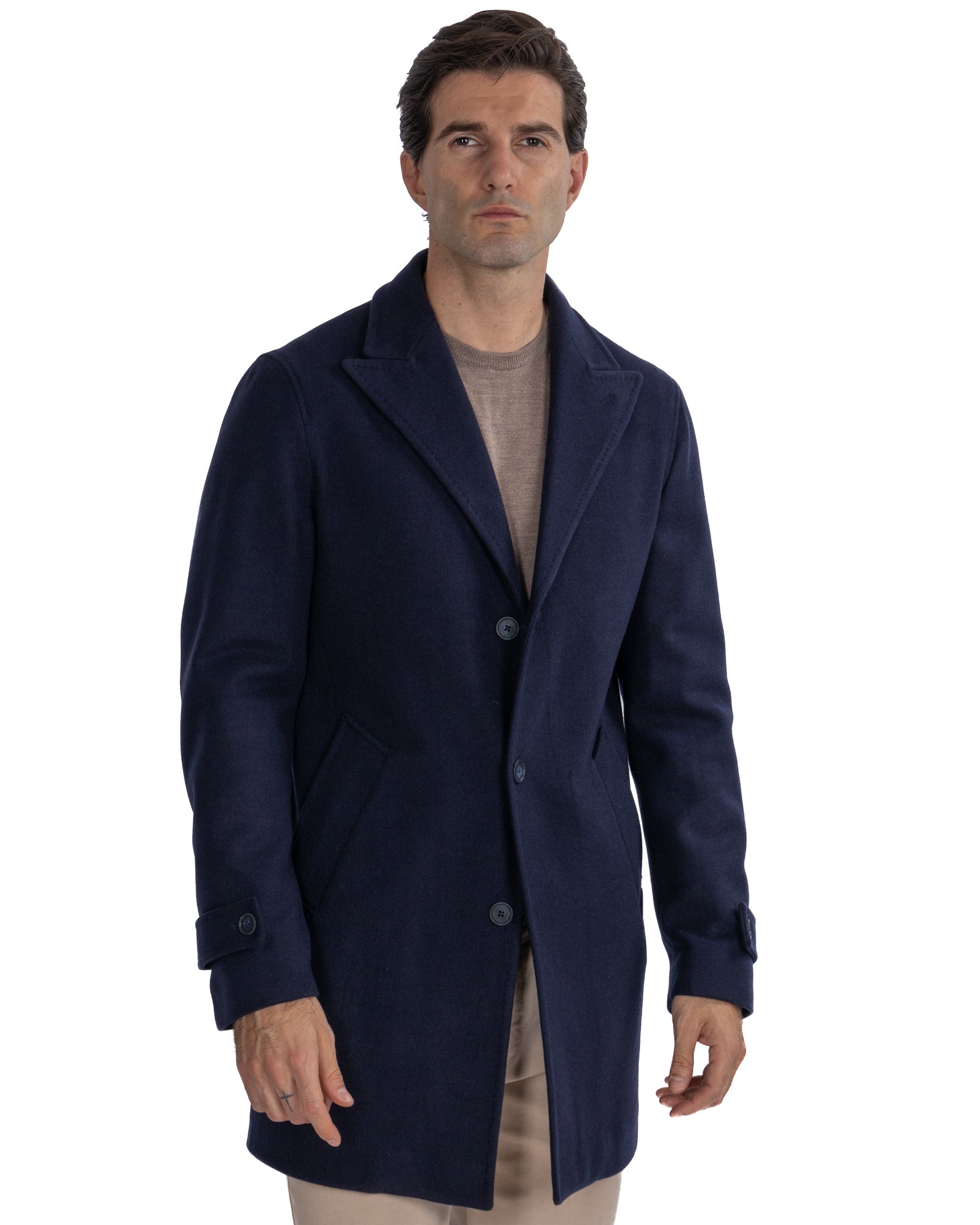 Henri - cappotto monopetto blu