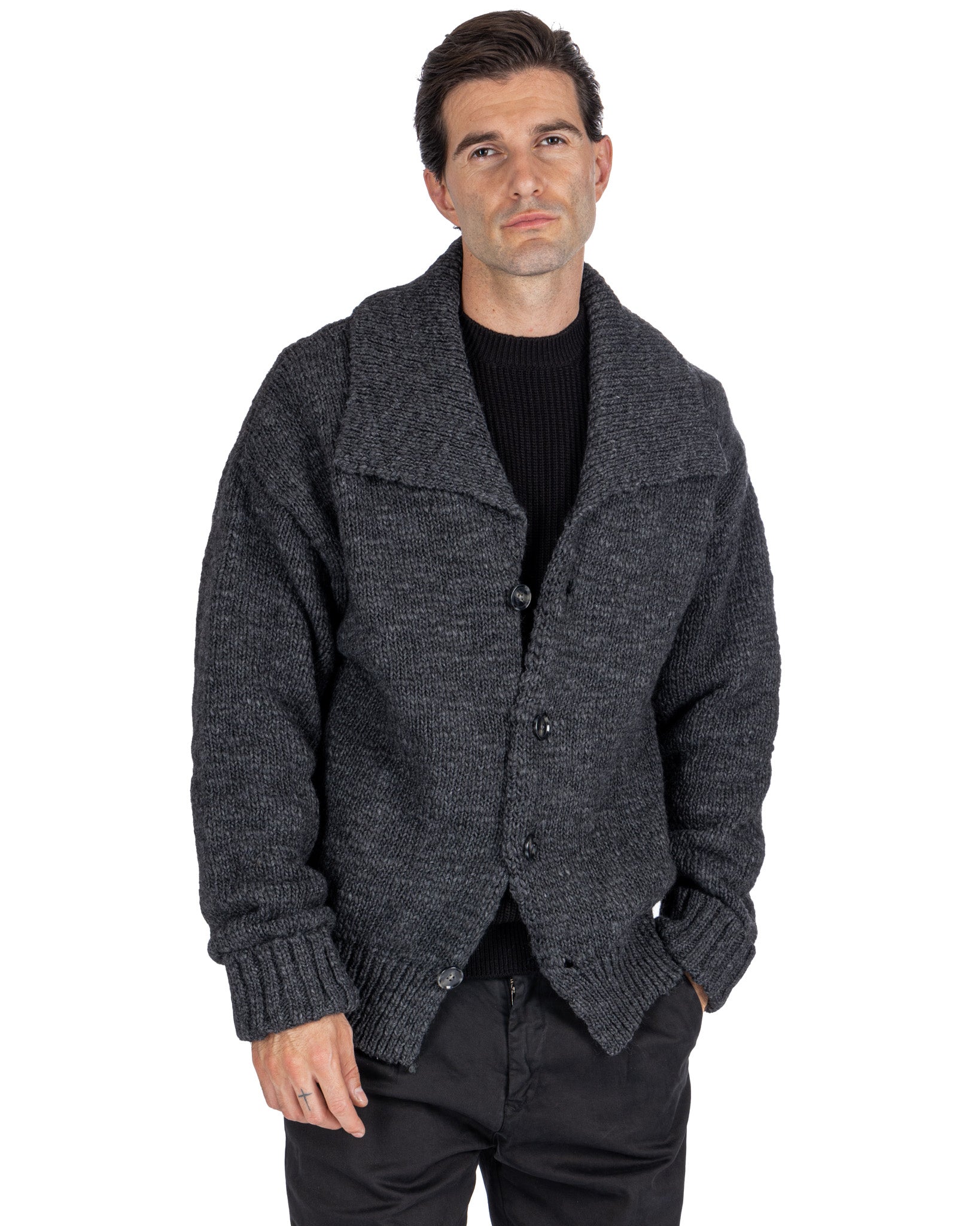 Ethan - anthracite oversized cardigan