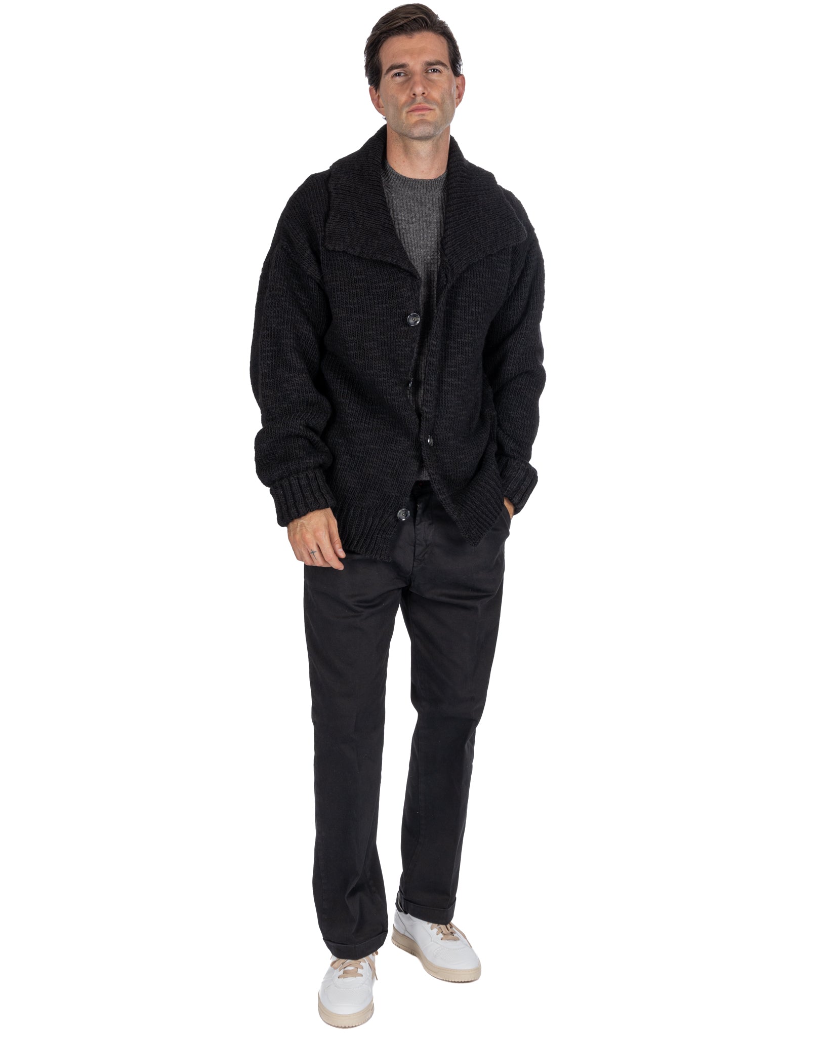 Ethan - black oversized cardigan