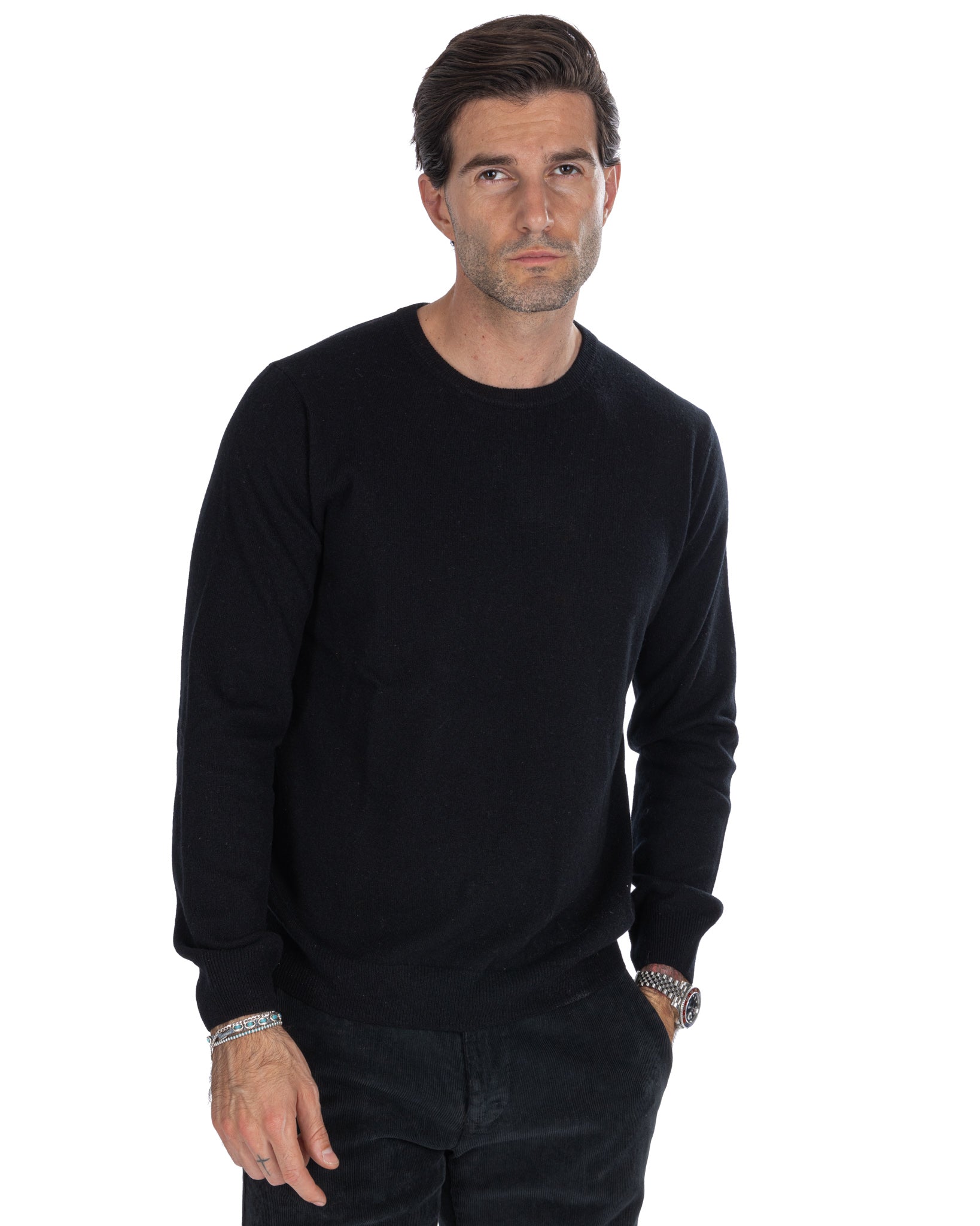 Atrani - maglione in puro cashmere nero