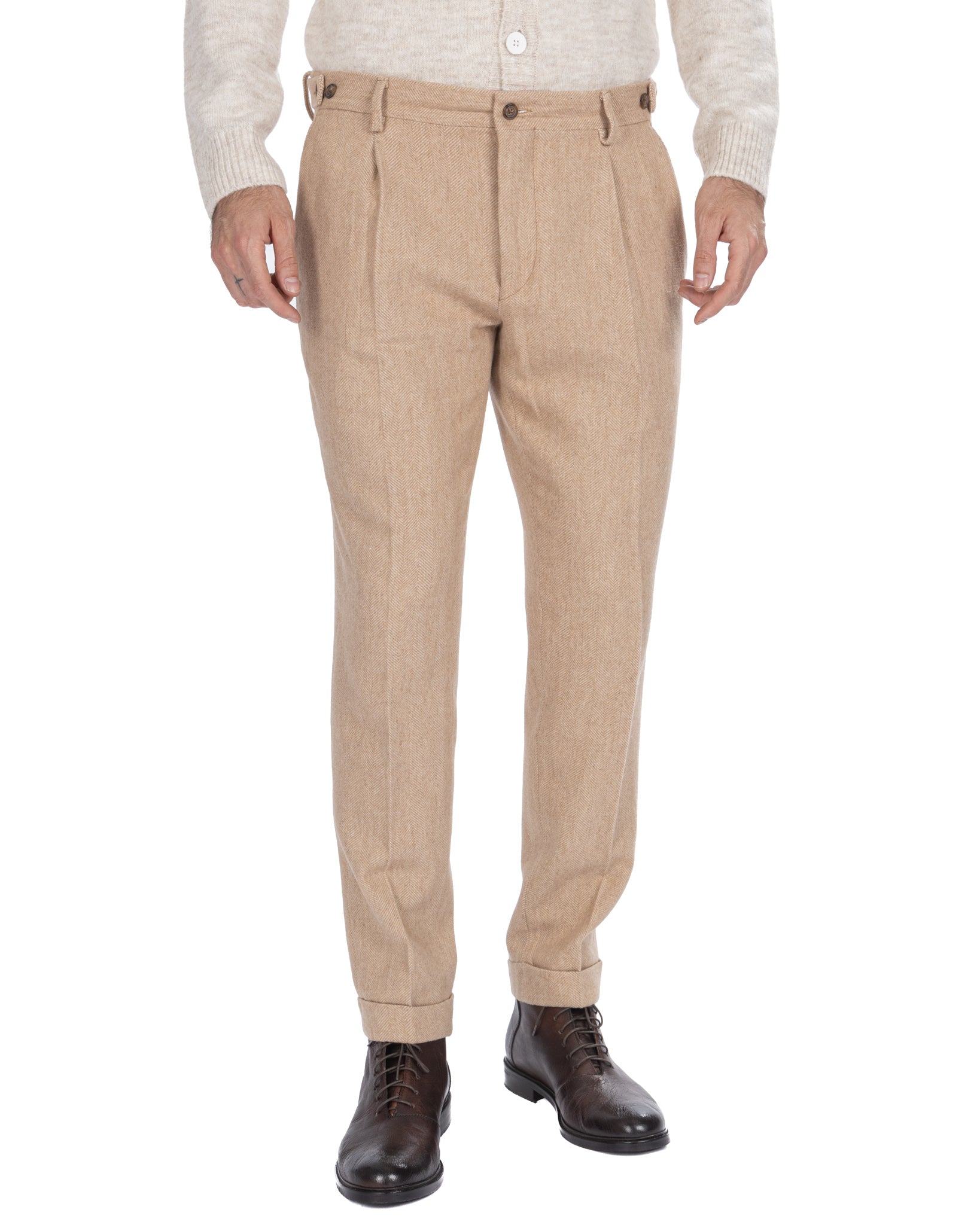 Zurigo - pantalone spigato beige