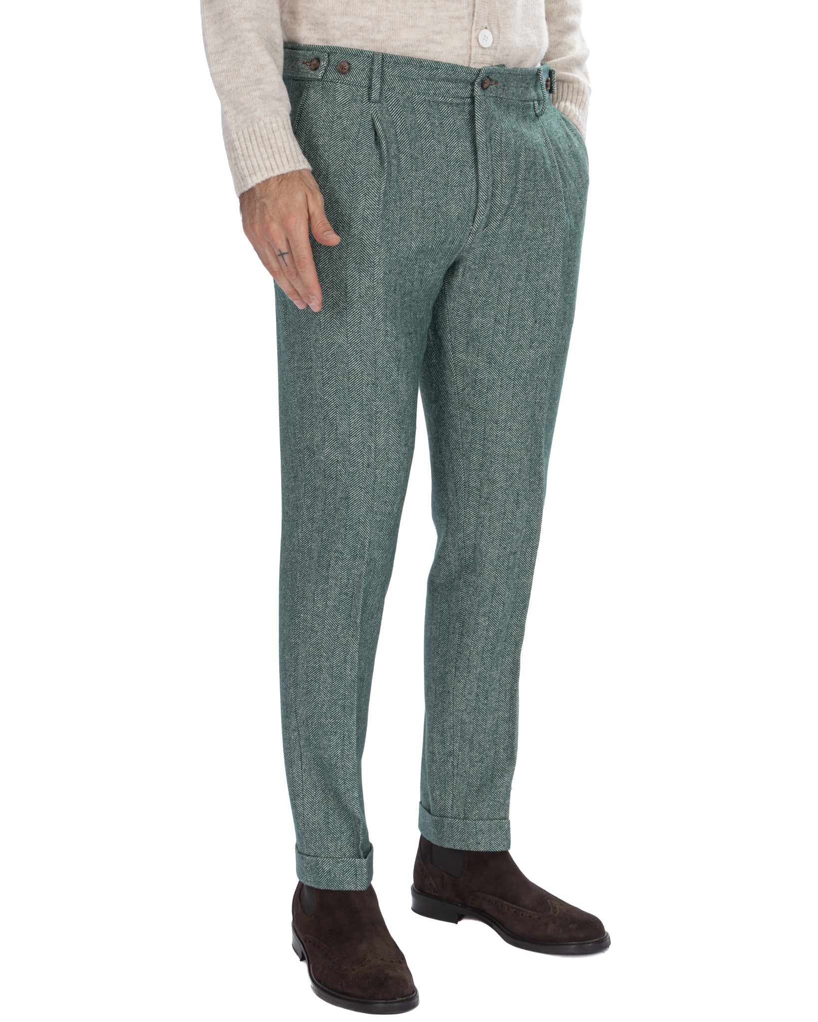 Zurigo - pantalone spigato verde