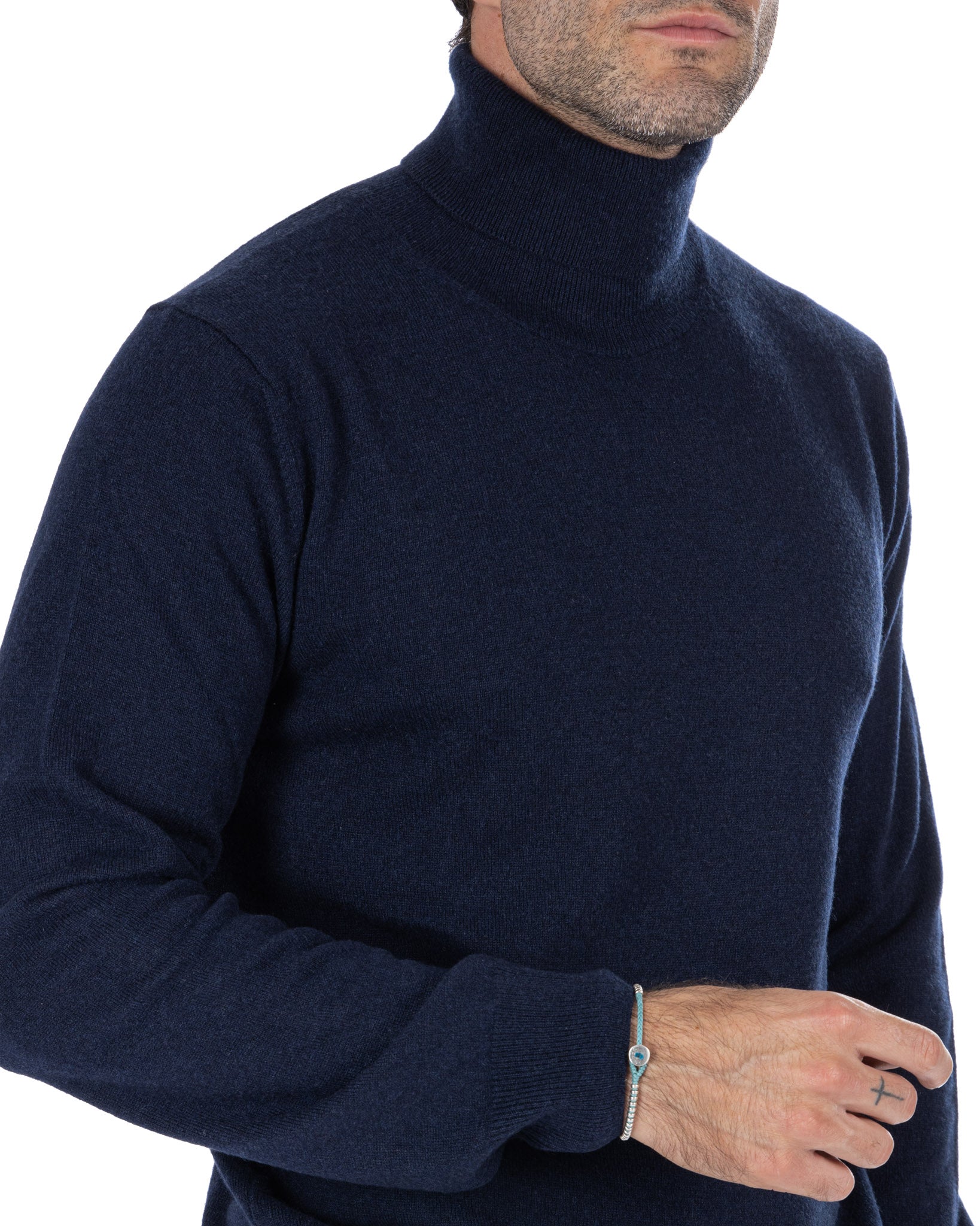 Albori - pure blue cashmere turtleneck