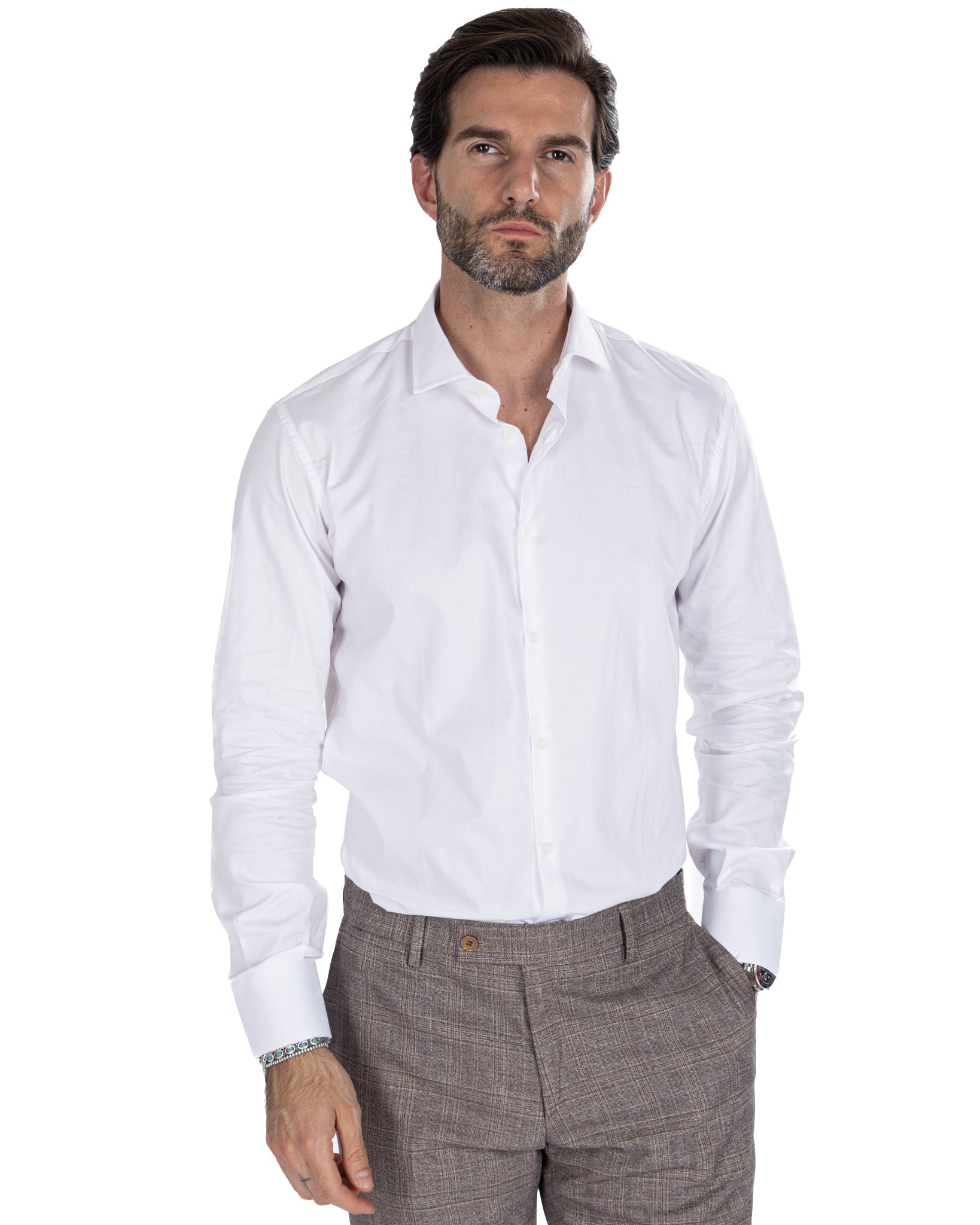 Shirt - slim fit white twill