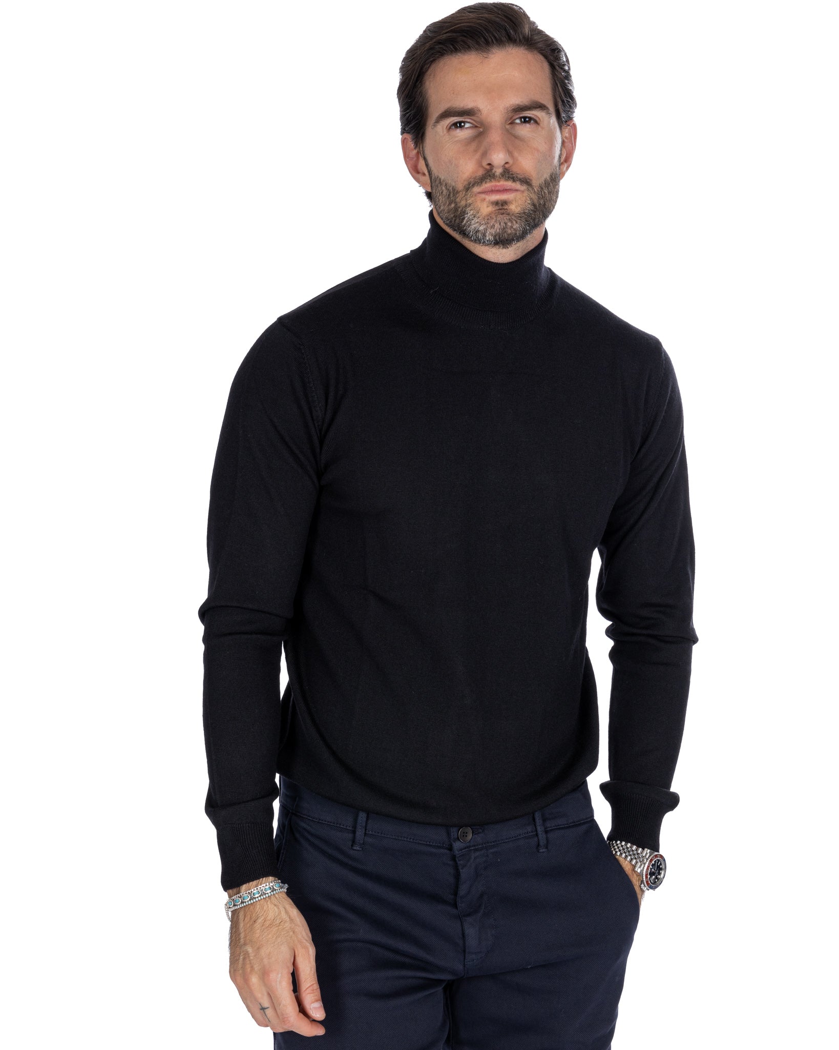 Vietri - black merino wool turtleneck