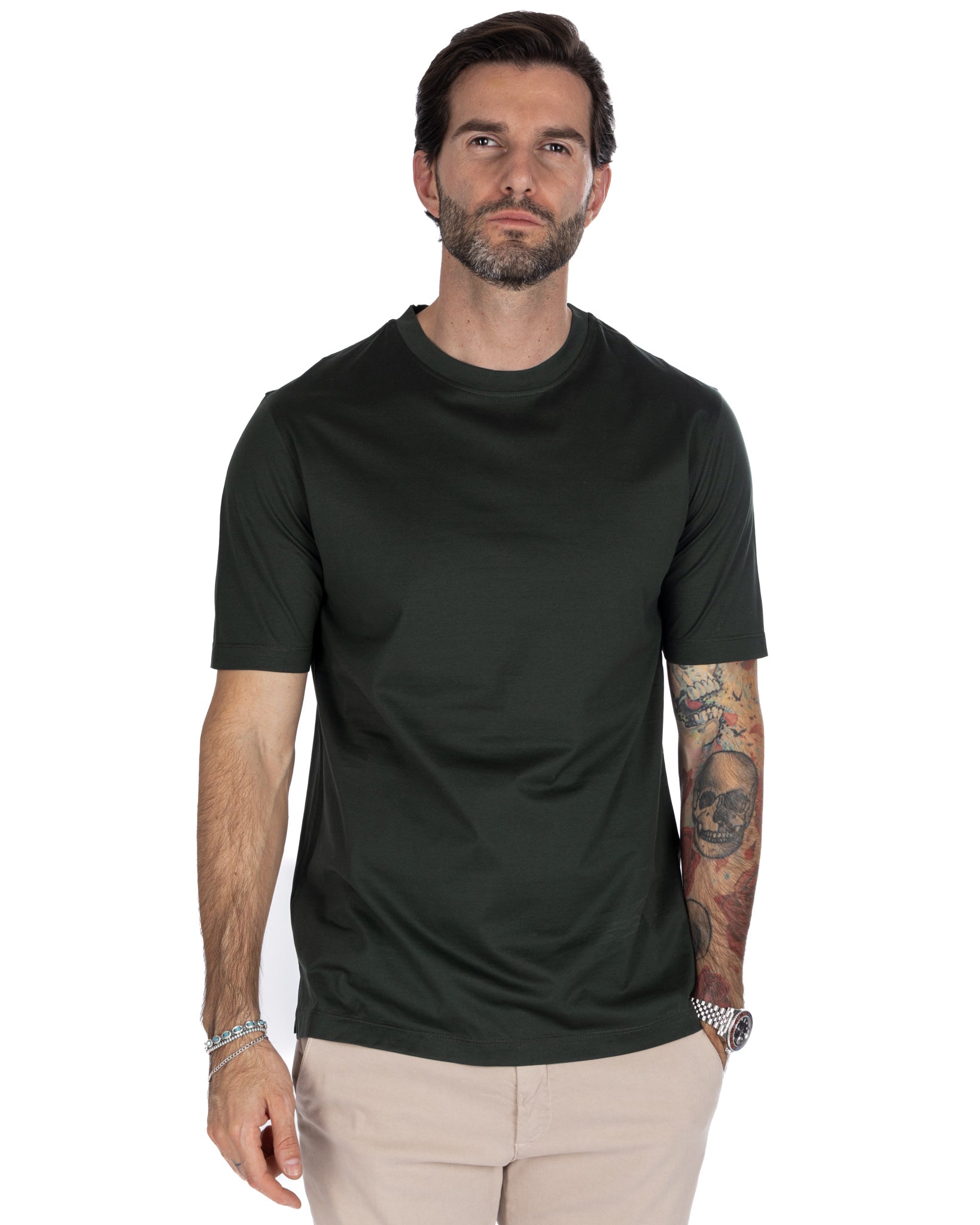 Stirling - t-shirt militare in filo di scozia