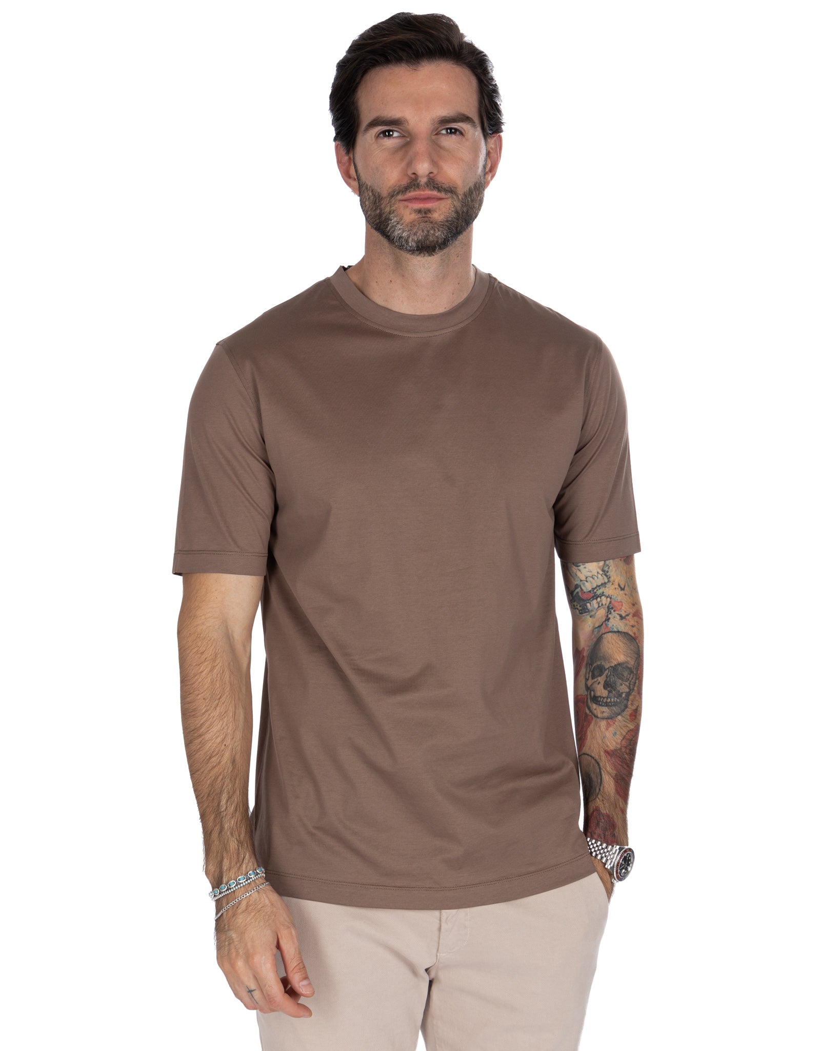 Stirling - t-shirt fango in filo di scozia